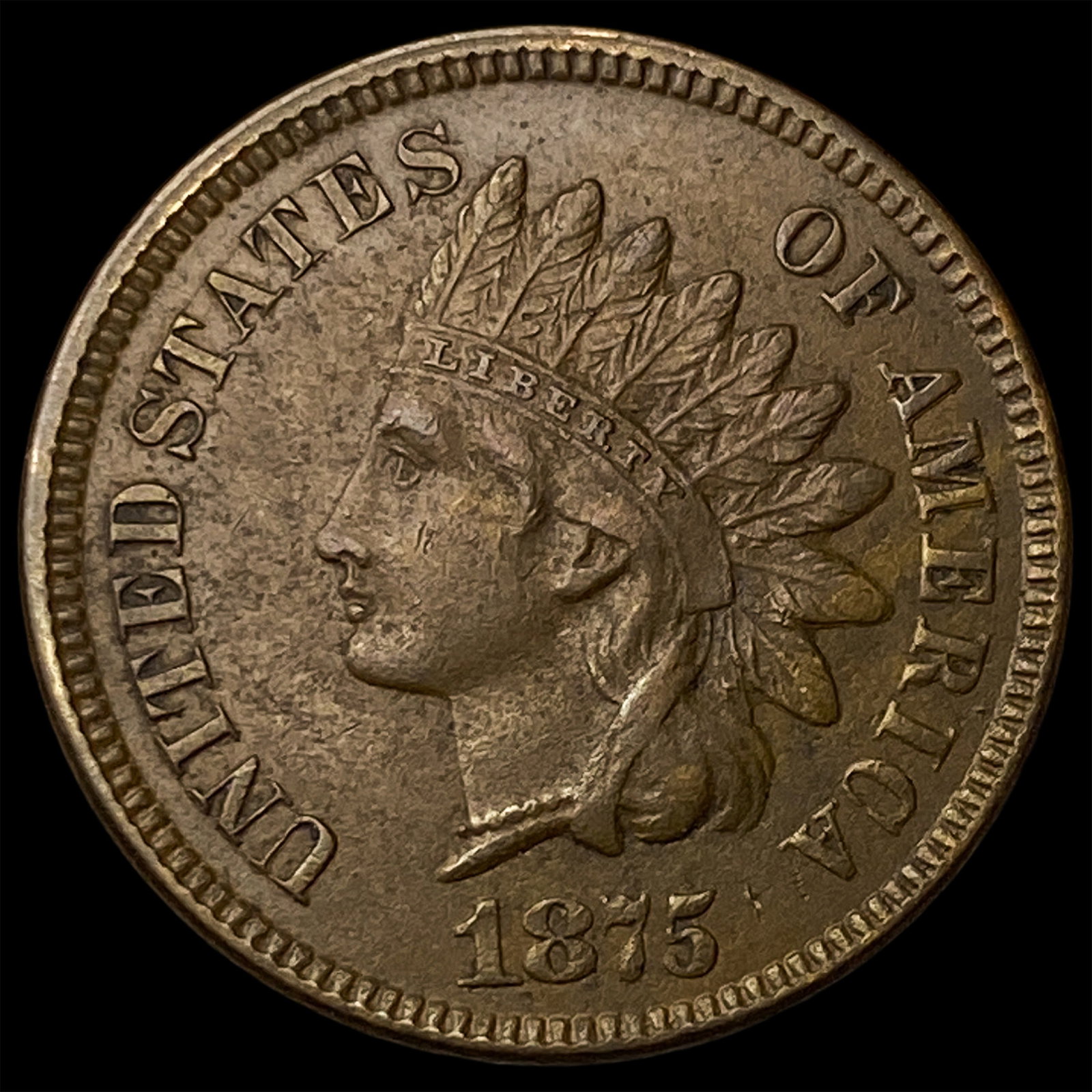 1875 Indian Head Cent CLOSELY UNCIRCULATED (1 of 2)