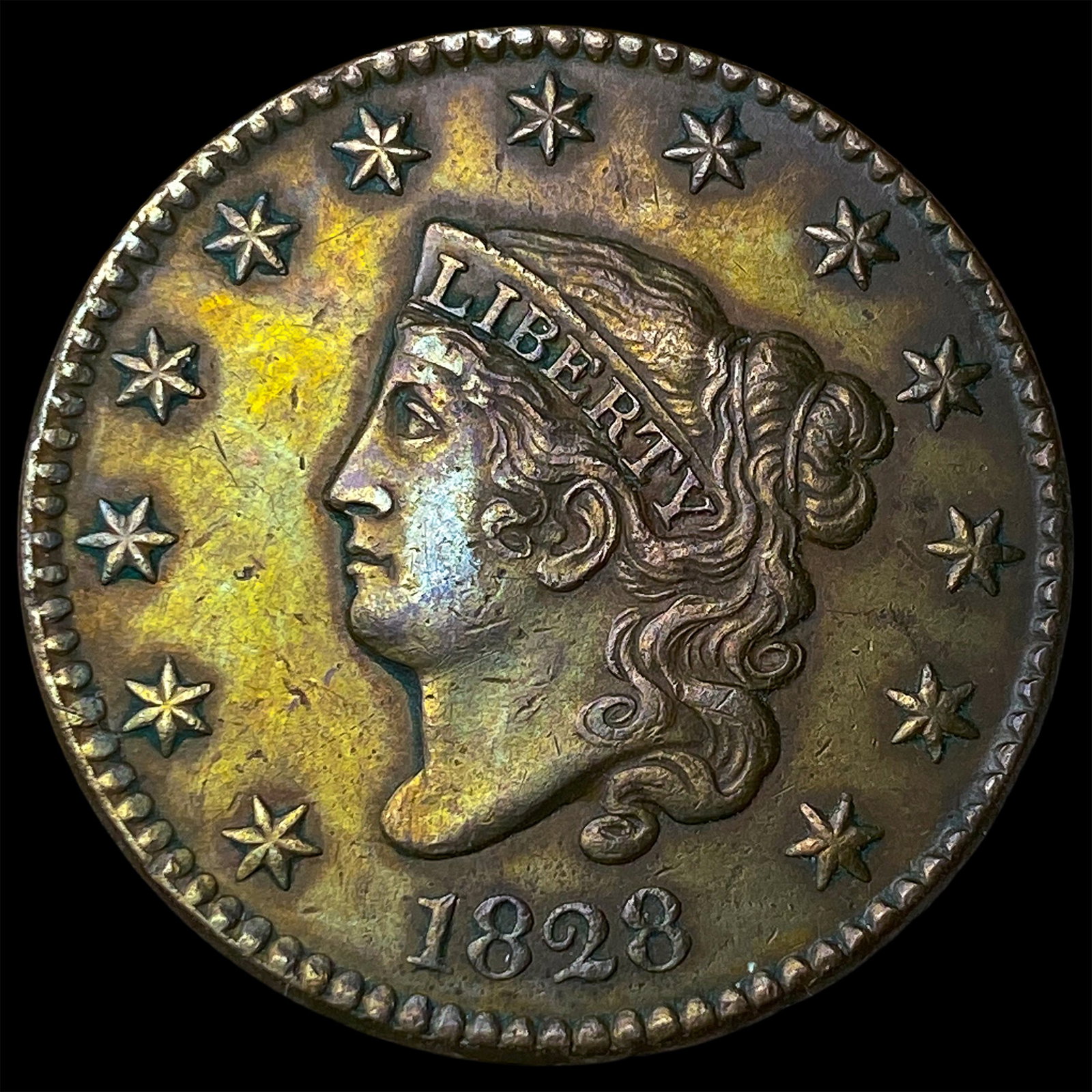 1828 Coronet Head Large Cent CLOSELY UNCIRCULATED (1 of 2)