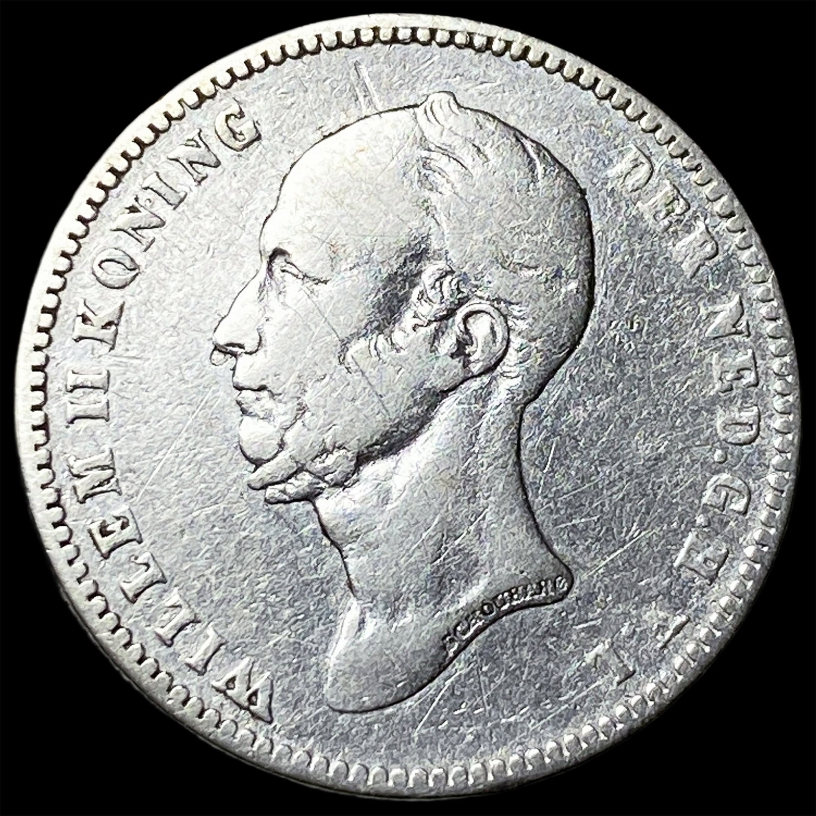 1849 Netherlands Silver 25 Cents LIGHTLY CIRCULATED (1 of 2)