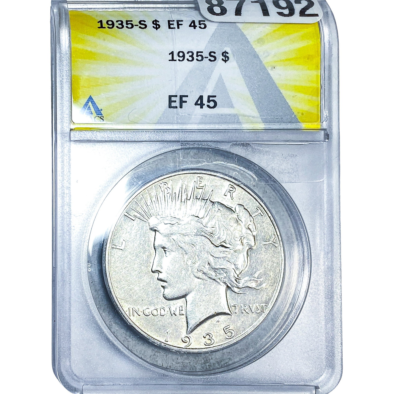 1935-S Silver Peace Dollar ANACS EF45 (1 of 2)