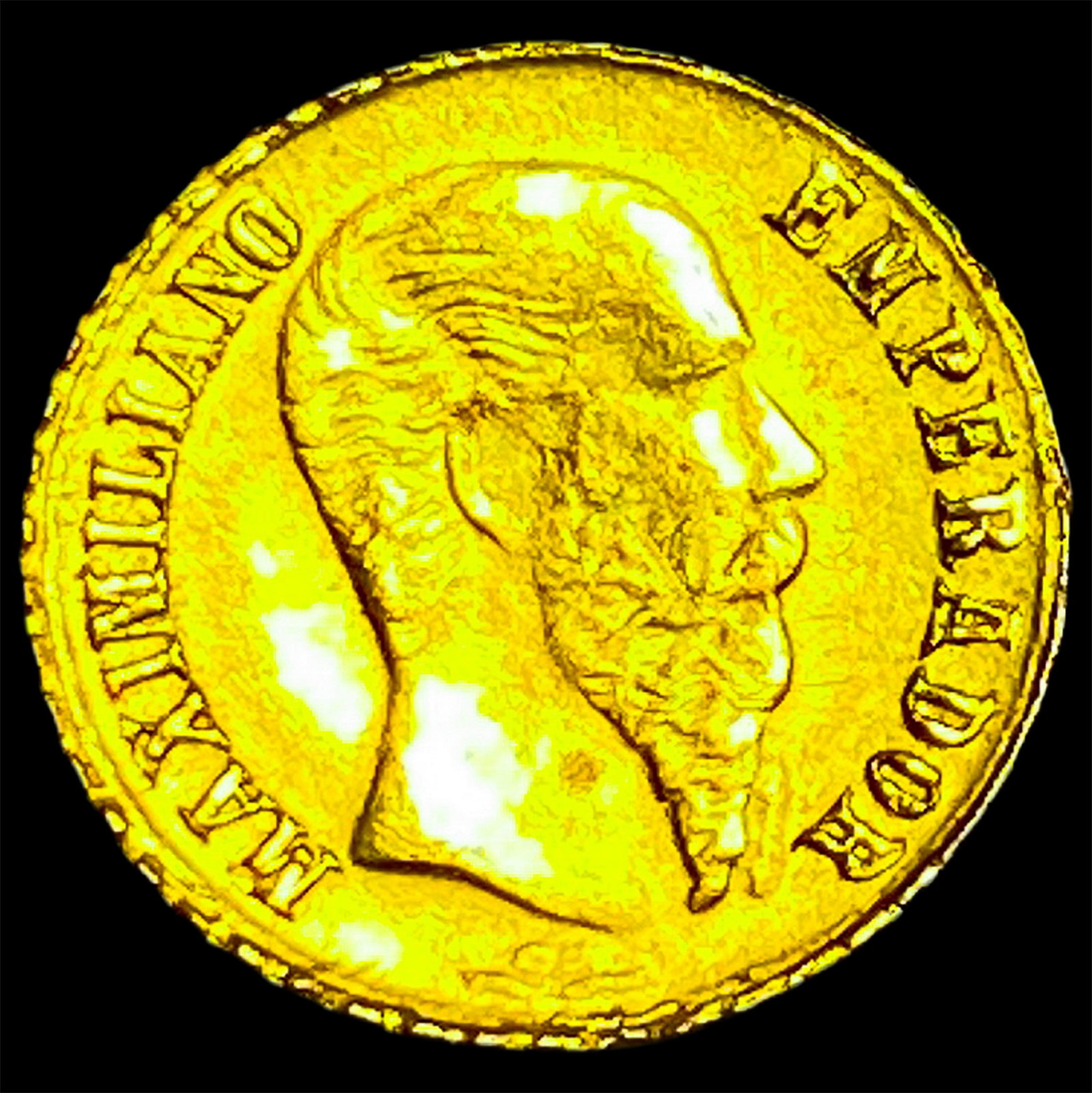 1865 Mexico Gold 1 Peso Maximilian UNCIRCULATED (1 of 2)