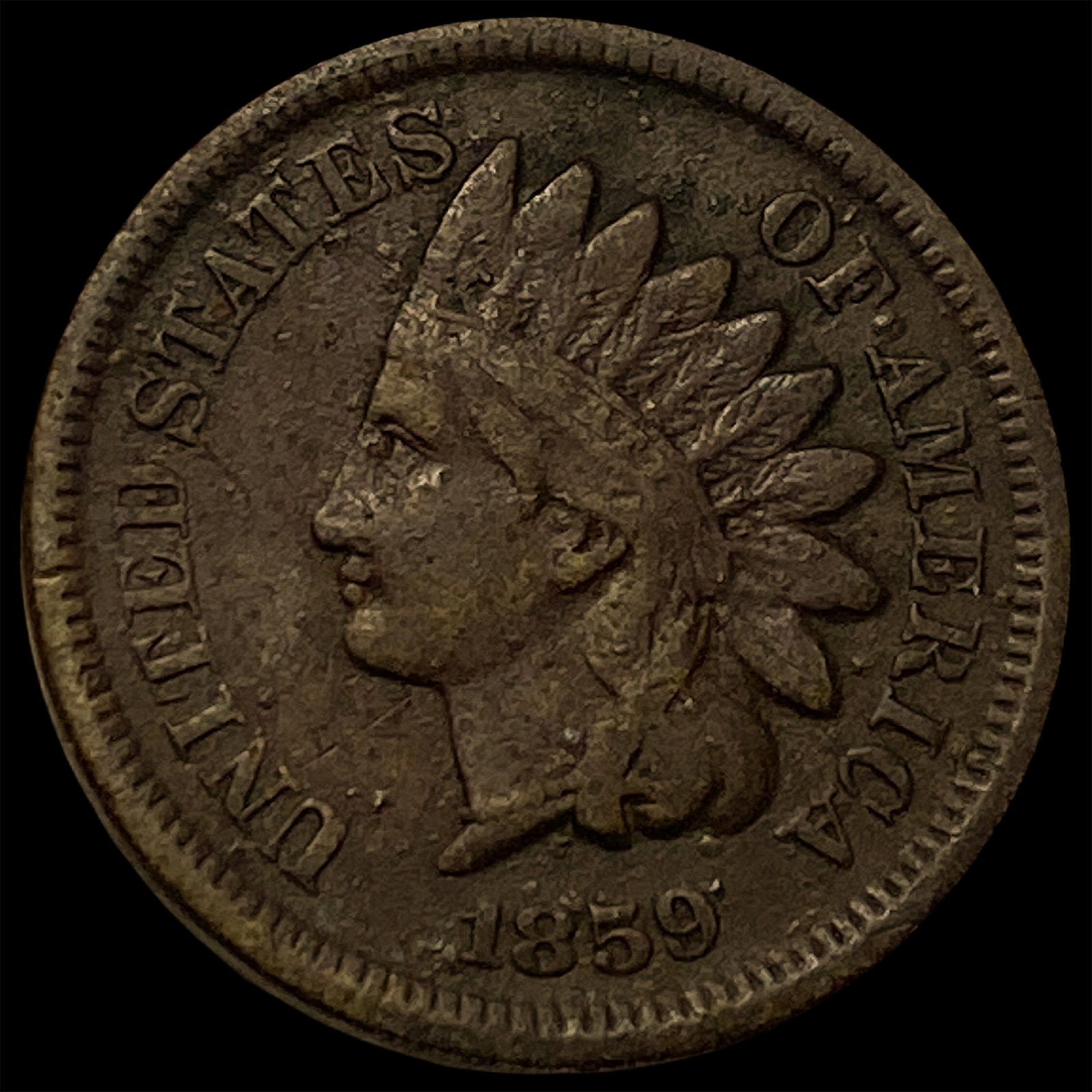 1859 Copper-Nickel Indian Head Cent NEARLY UNCIRCULATED: 1859 Copper-Nickel Indian Head Cent NEARLY UNCIRCULATED