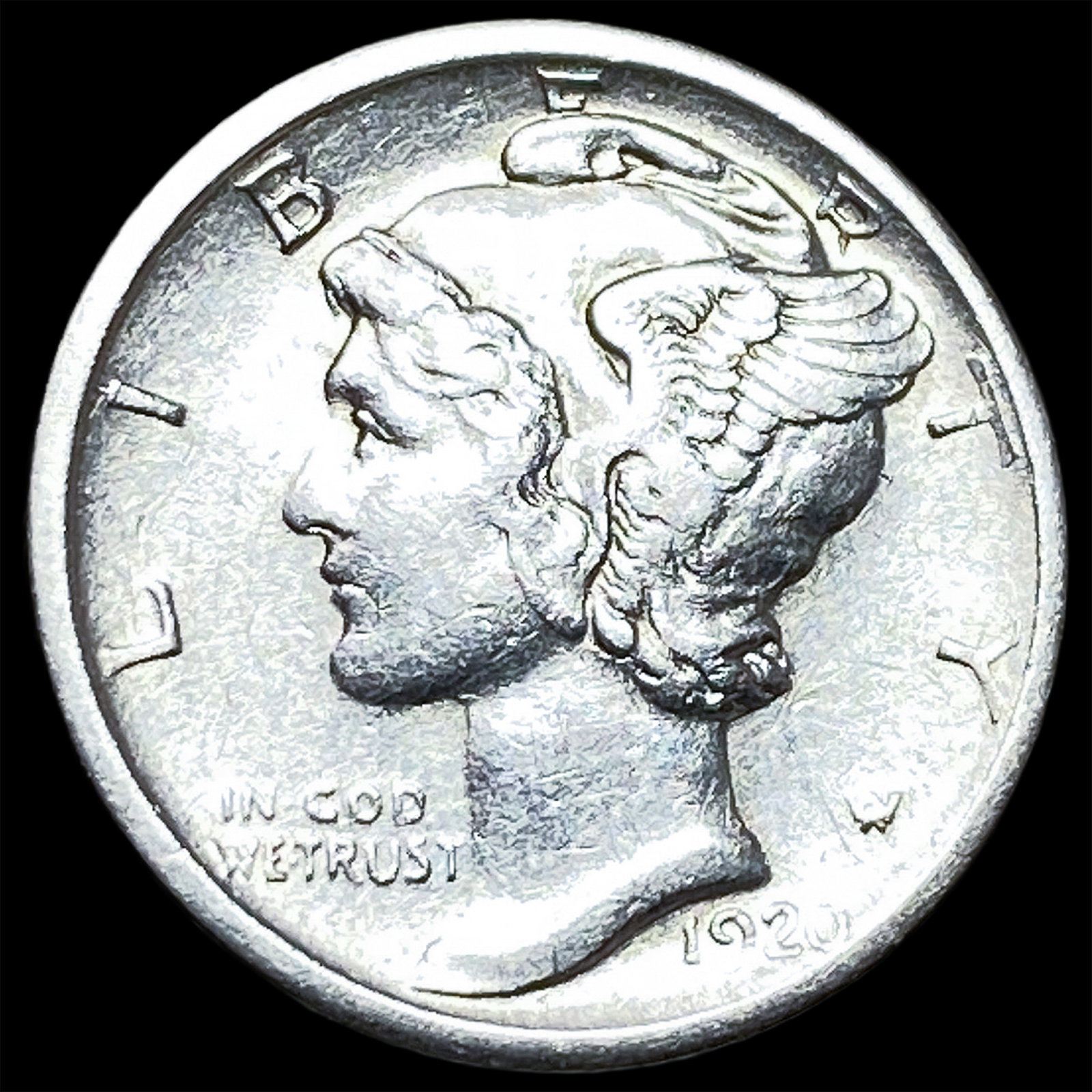 1920-S Silver Mercury Dime CLOSELY UNCIRCULATED (1 of 2)