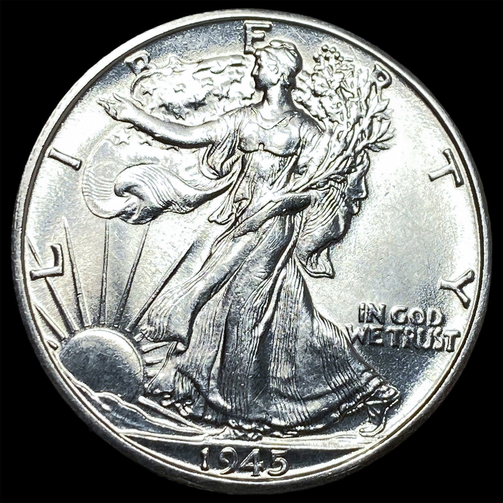 1945-S Silver Walking Liberty Half Dollar CHOICE BU (1 of 2)
