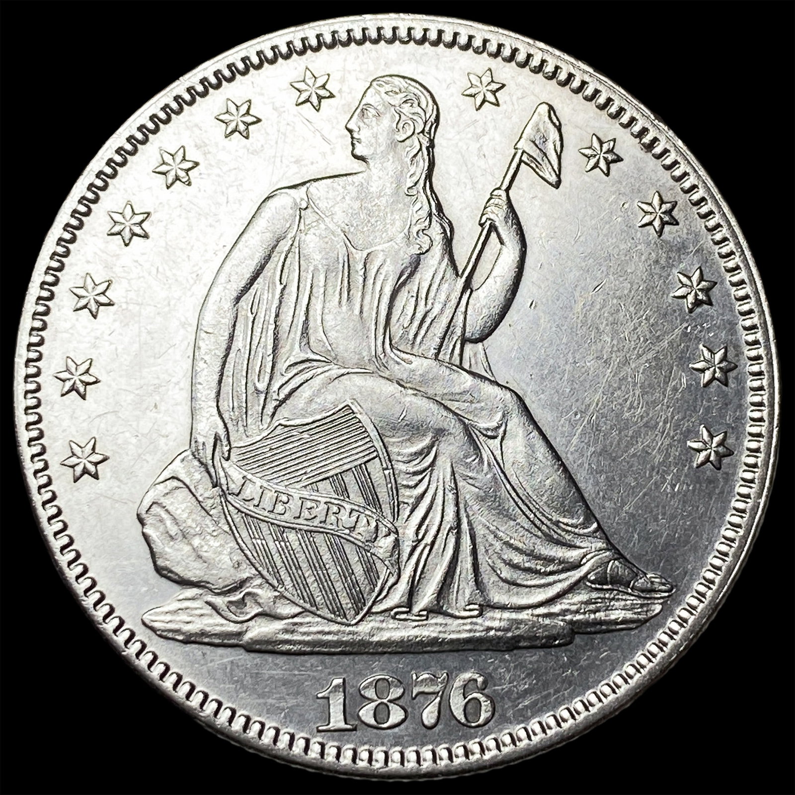 1876 Seated Liberty Half Dollar CHOICE AU: 1876 Seated Liberty Half Dollar CHOICE AU