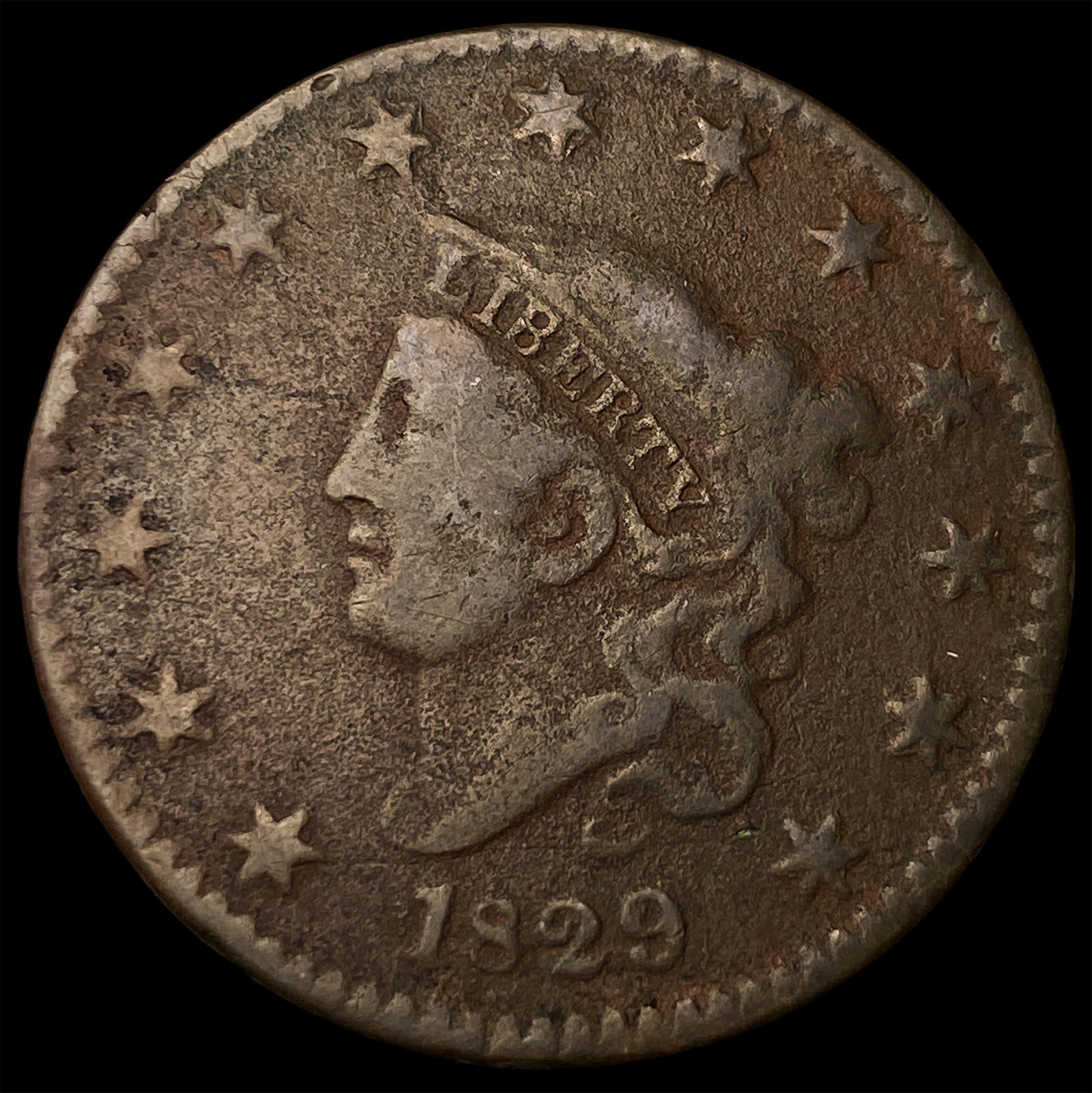 1829 Coronet Head Large Cent LIGHTLY CIRCULATED: 1829 Coronet Head Large Cent LIGHTLY CIRCULATED