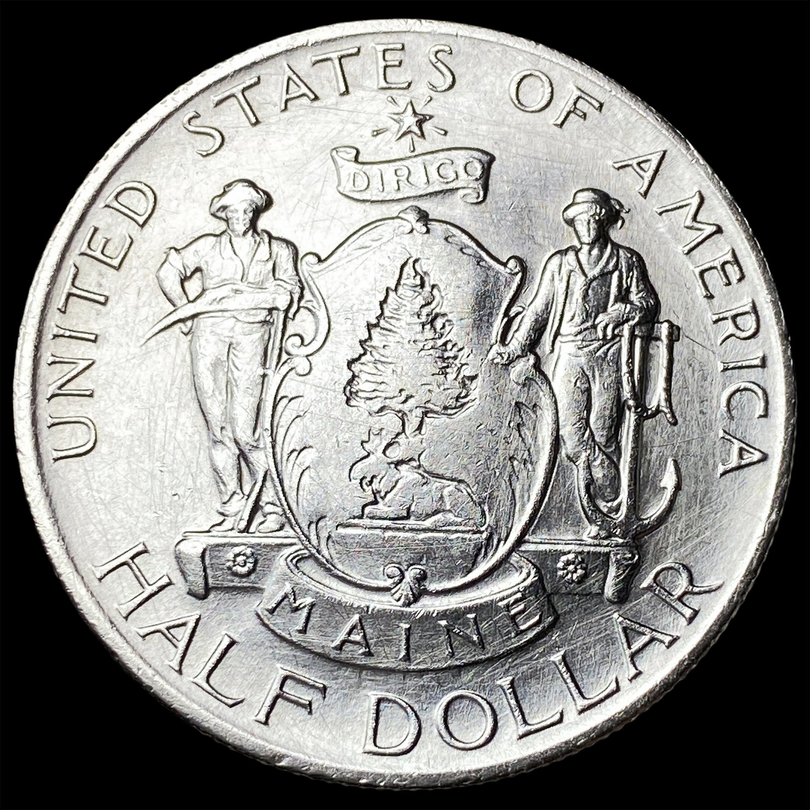 1920 Silver Maine Centennial Half Dollar CLOSELY UNCIRCULATED: 1920 Silver Maine Centennial Half Dollar CLOSELY UNCIRCULATED