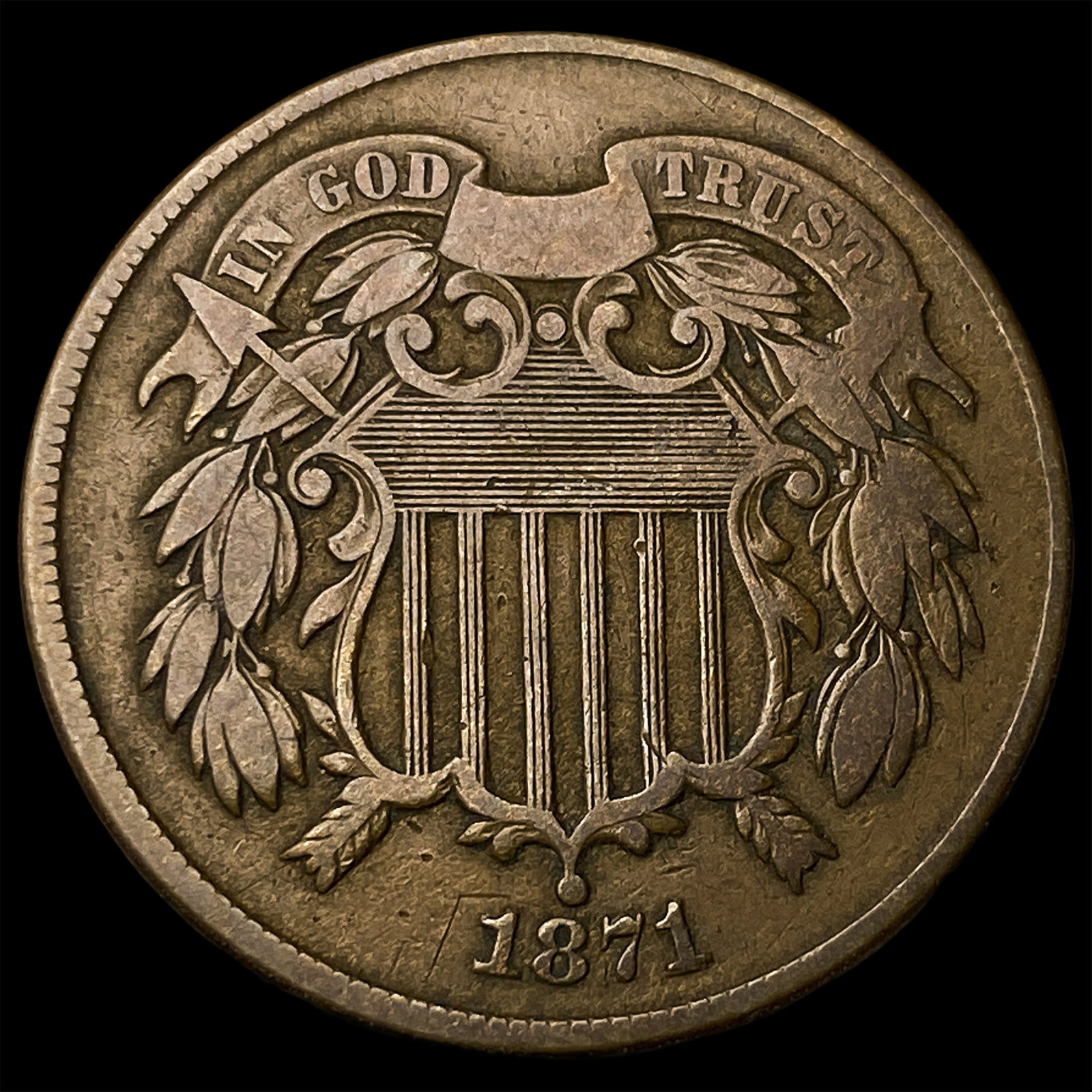 1871 Two-Cent Piece HIGH GRADE (1 of 2)