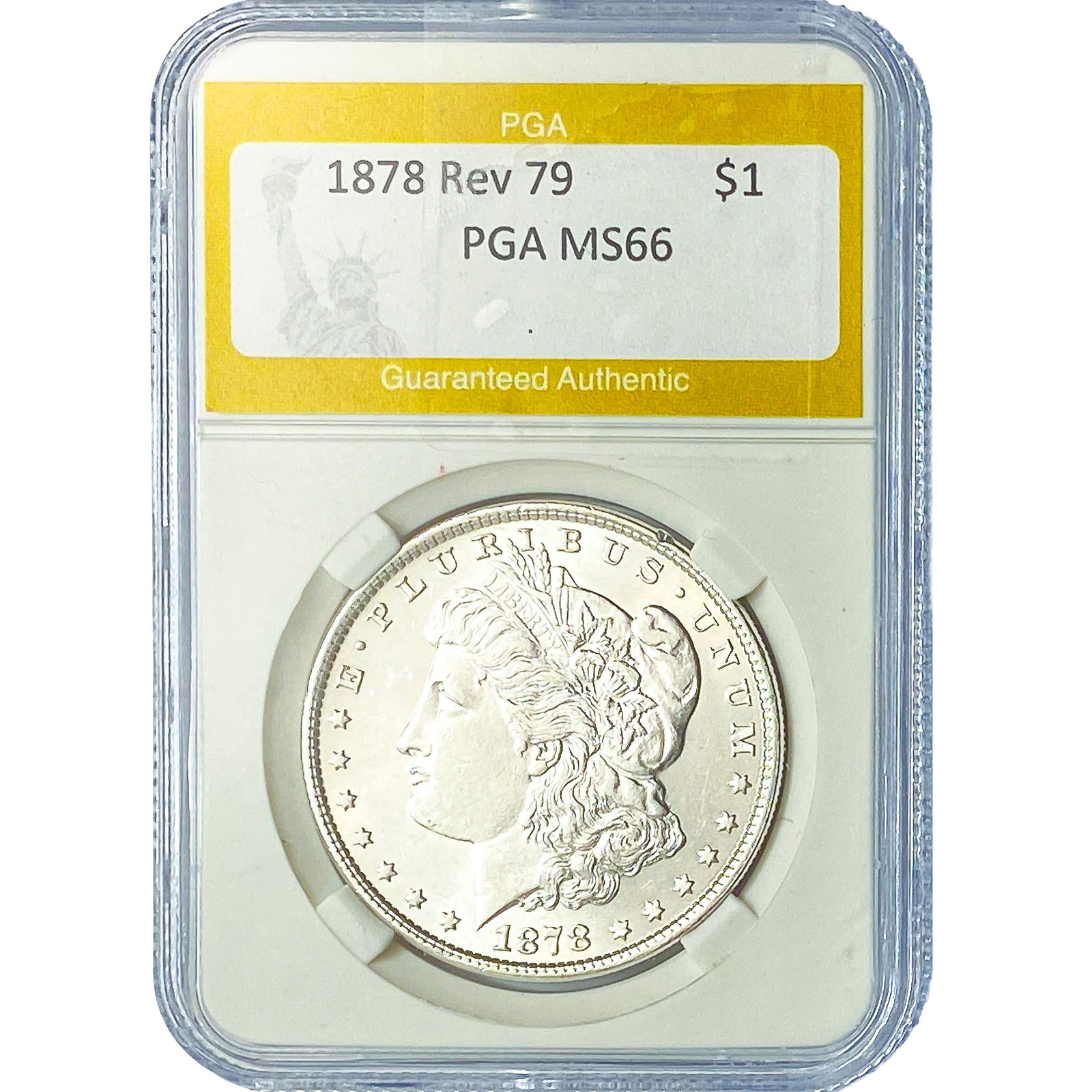 1878 Rev 79 Morgan Silver Dollar PGA MS66: 1878 Rev 79 Morgan Silver Dollar PGA MS66