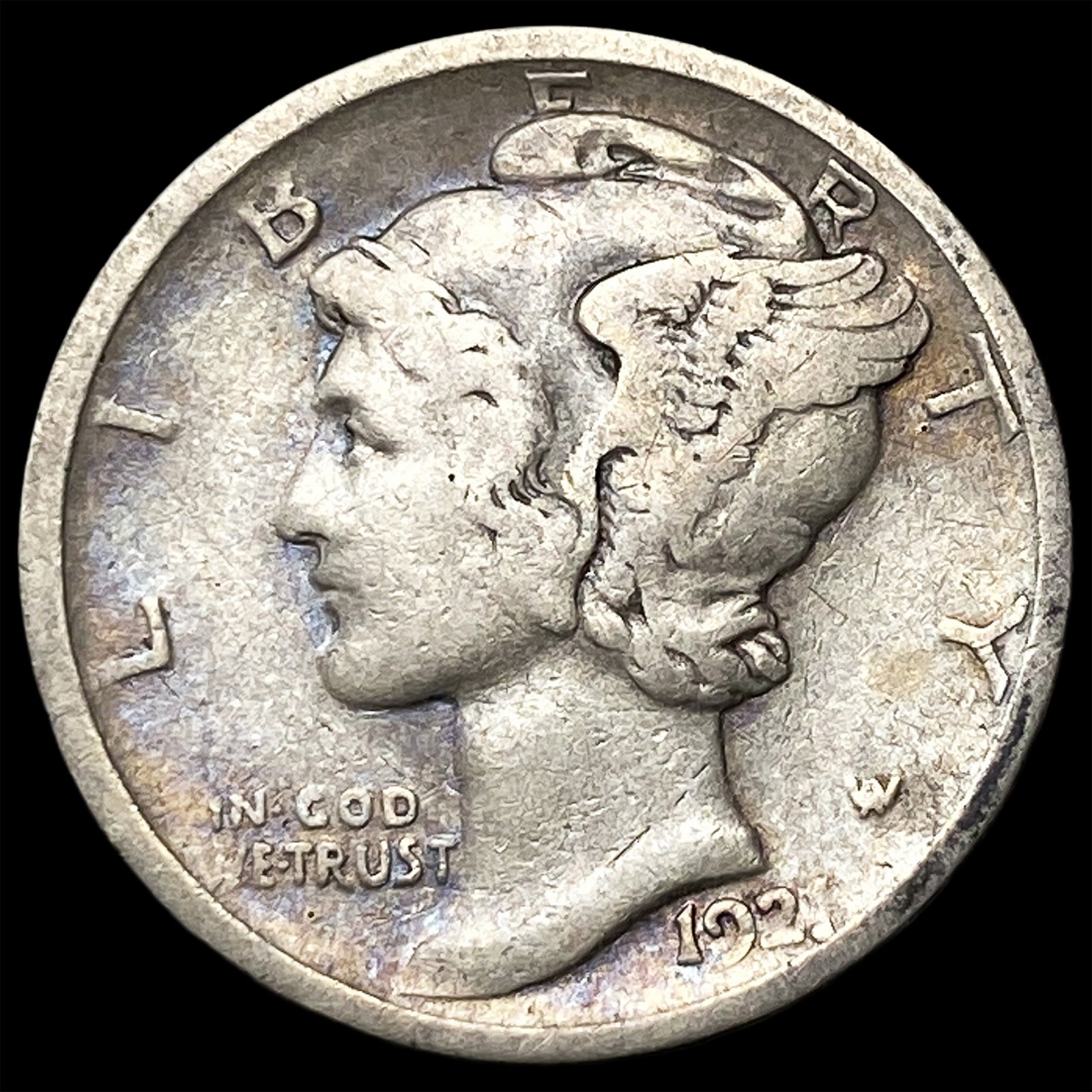 1923-D Silver Mercury Dime NEARLY UNCIRCULATED (1 of 2)