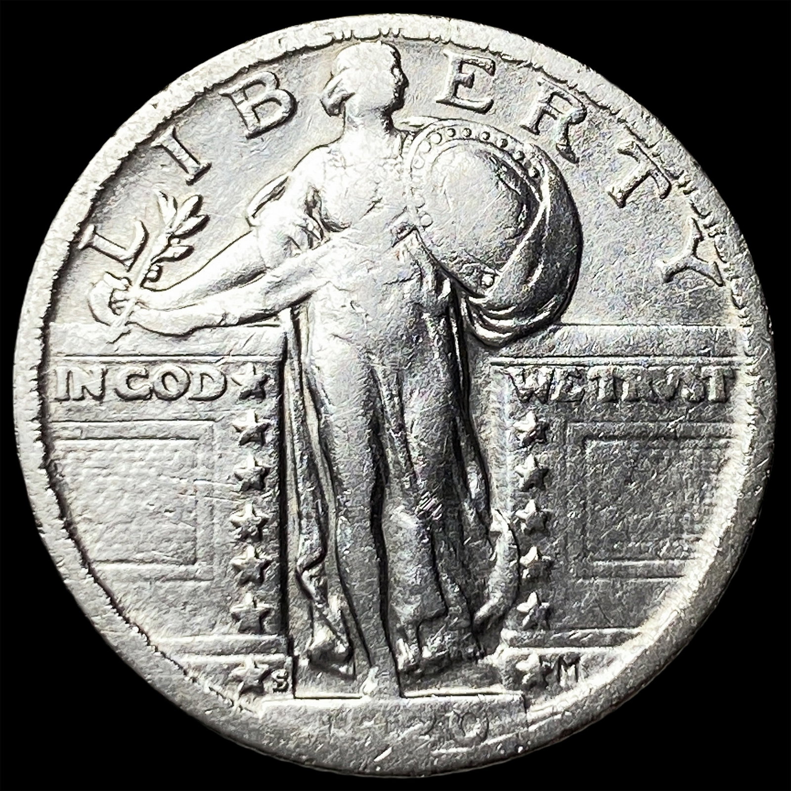 1927-S Silver Standing Liberty Quarter NEARLY UNCIRCULATED: 1927-S Silver Standing Liberty Quarter NEARLY UNCIRCULATED