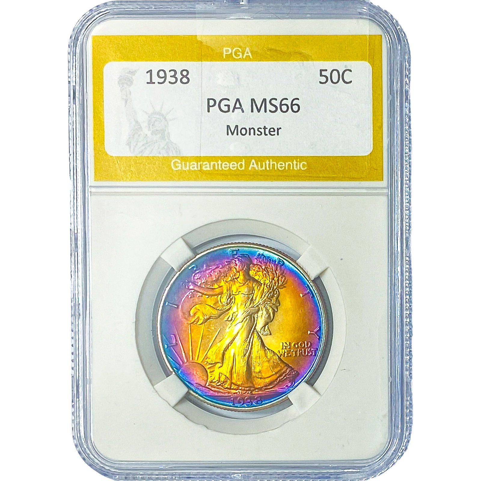 1938 Walking Liberty Half Dollar PGA MS66 Monster: 1938 Walking Liberty Half Dollar PGA MS66 Monster