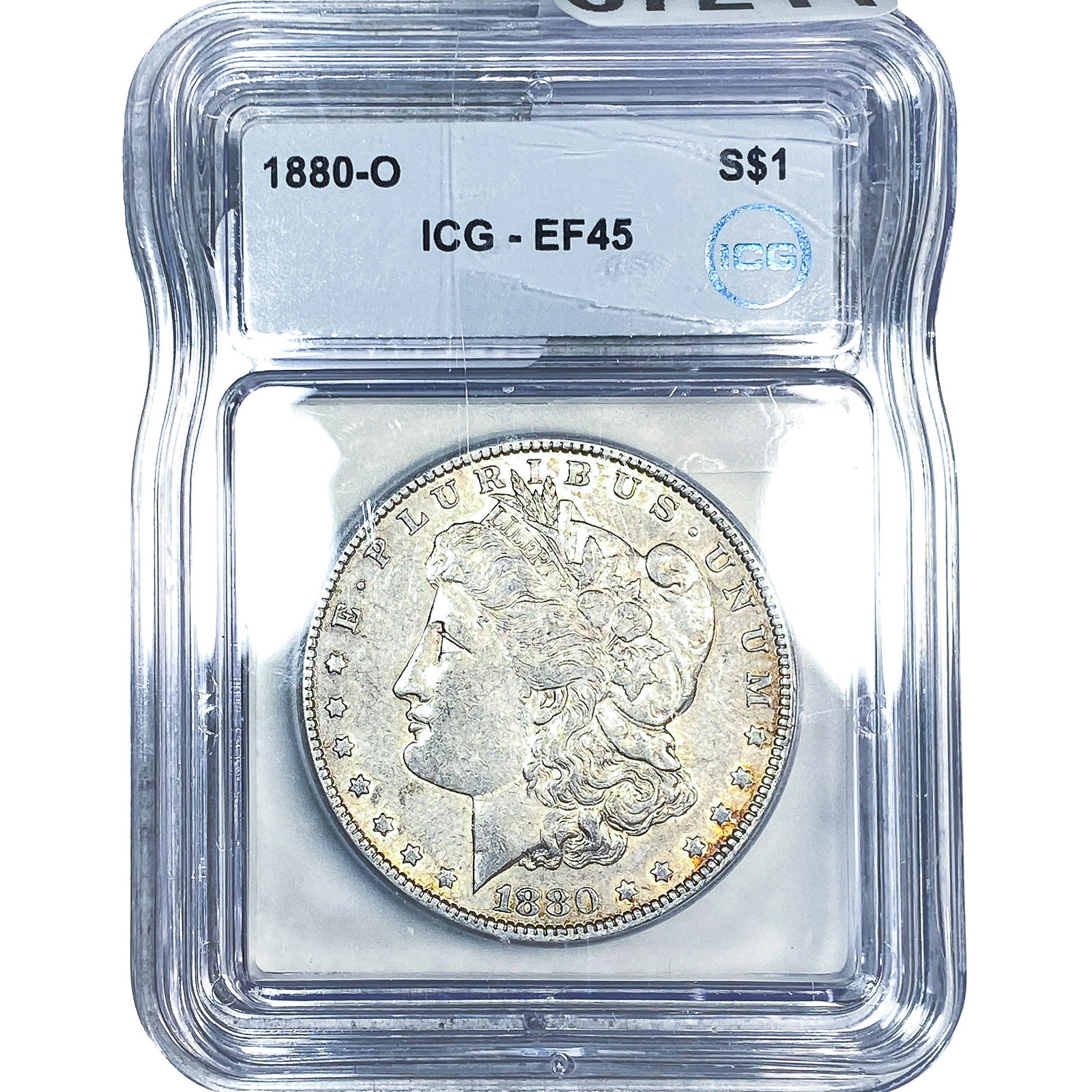 1880-O Morgan Silver Dollar ICG EF45: 1880-O Morgan Silver Dollar ICG EF45