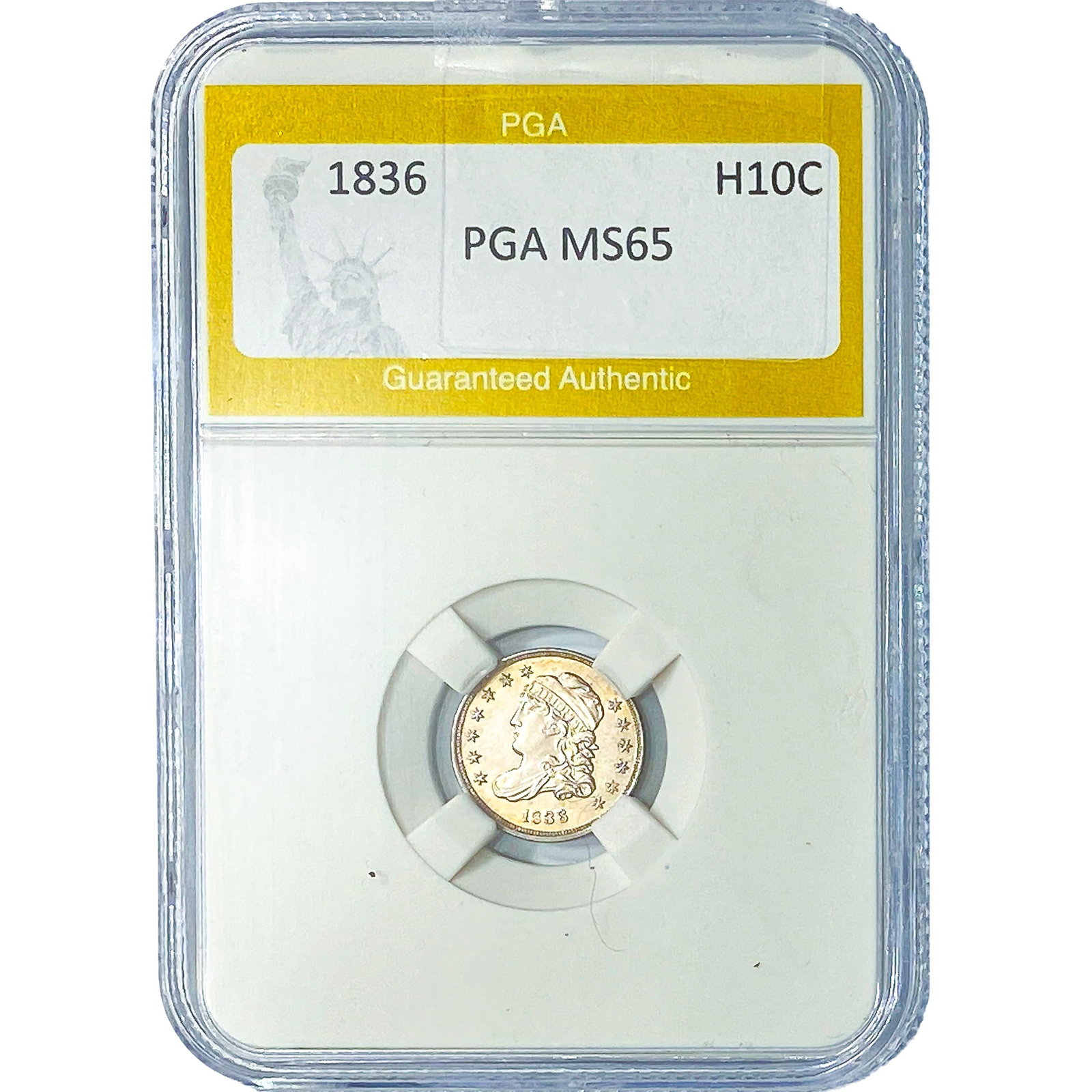 1836 Capped Bust Half Dime PGA MS65 (1 of 2)