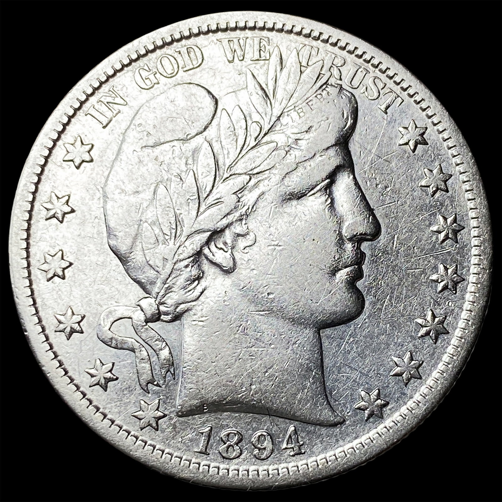 1894-S Silver Barber Half Dollar NEARLY UNCIRCULATED (1 of 2)