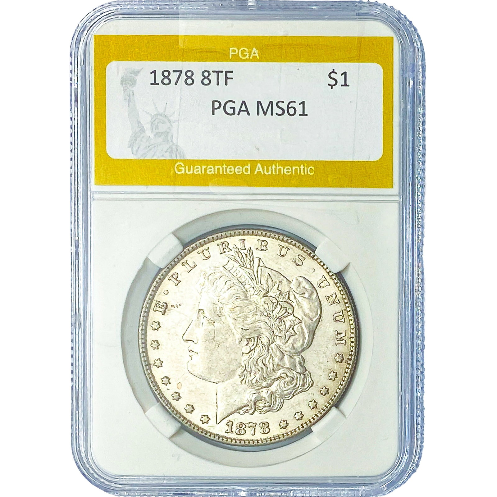 1878 8TF Morgan Silver Dollar PGA MS61 (1 of 2)