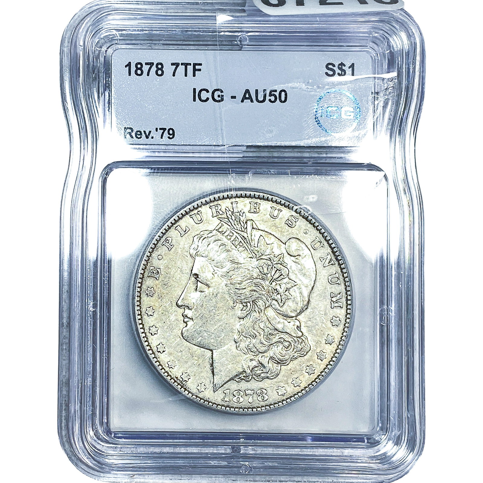 1878 7TF Morgan Silver Dollar ICG AU50 (1 of 2)