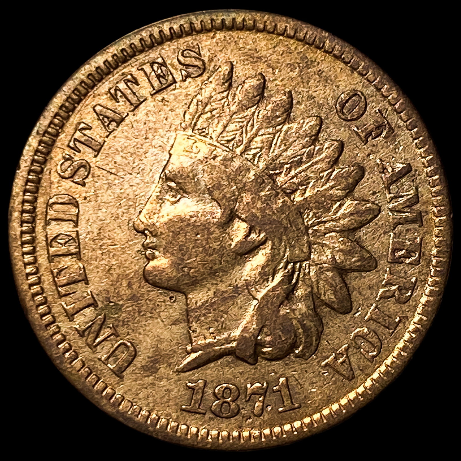 1871 Indian Head Cent NEARLY UNCIRCULATED (1 of 2)
