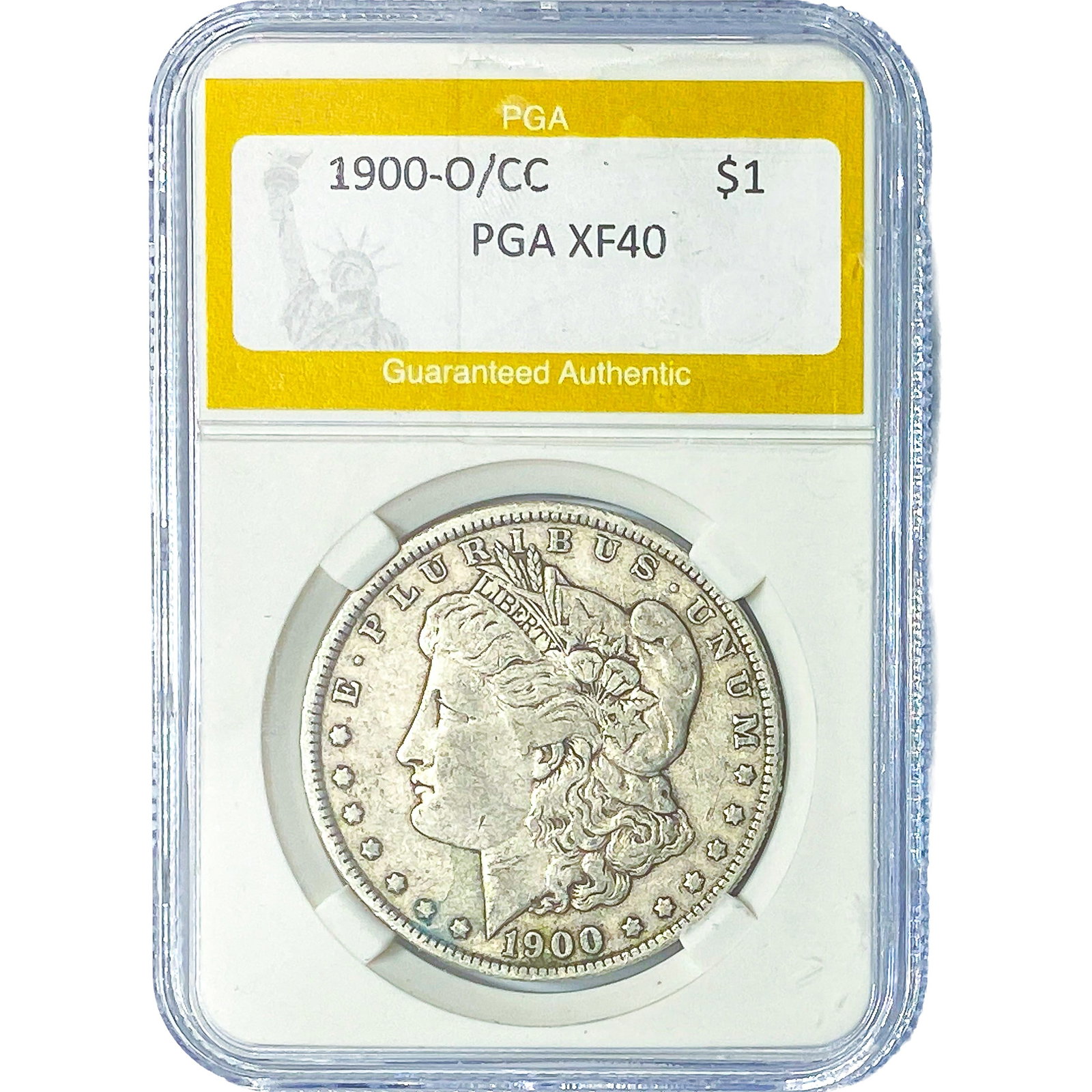 1900-O/CC Morgan Silver Dollar PGA XF40 (1 of 2)