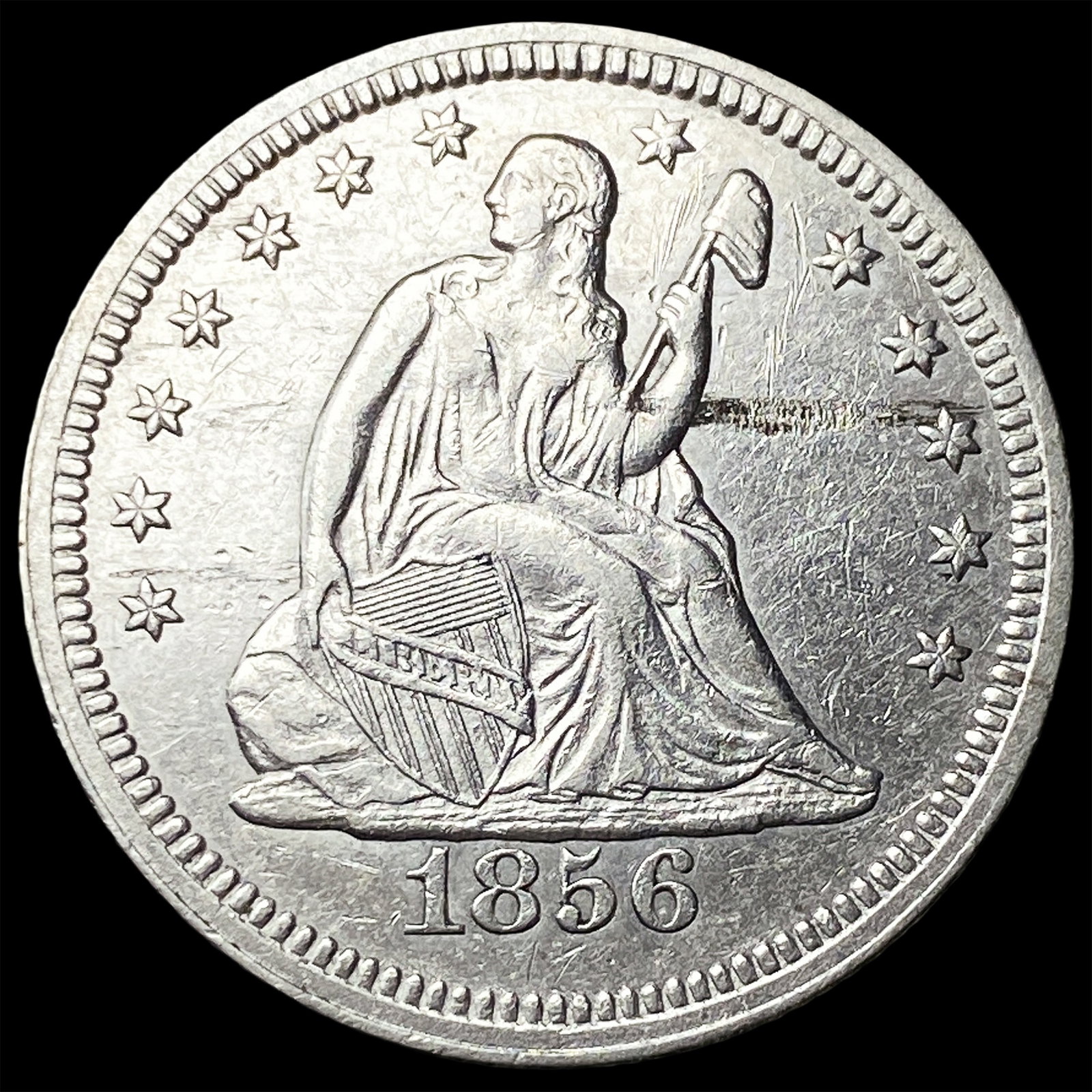 1856 Seated Liberty Quarter CLOSELY UNCIRCULATED (1 of 2)