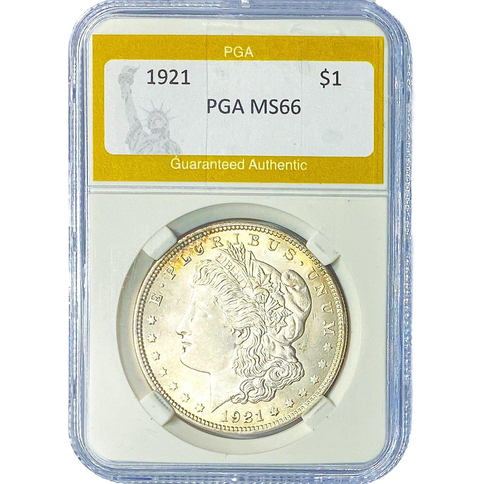 1921 Morgan Silver Dollar PGA MS66: 1921 Morgan Silver Dollar PGA MS66