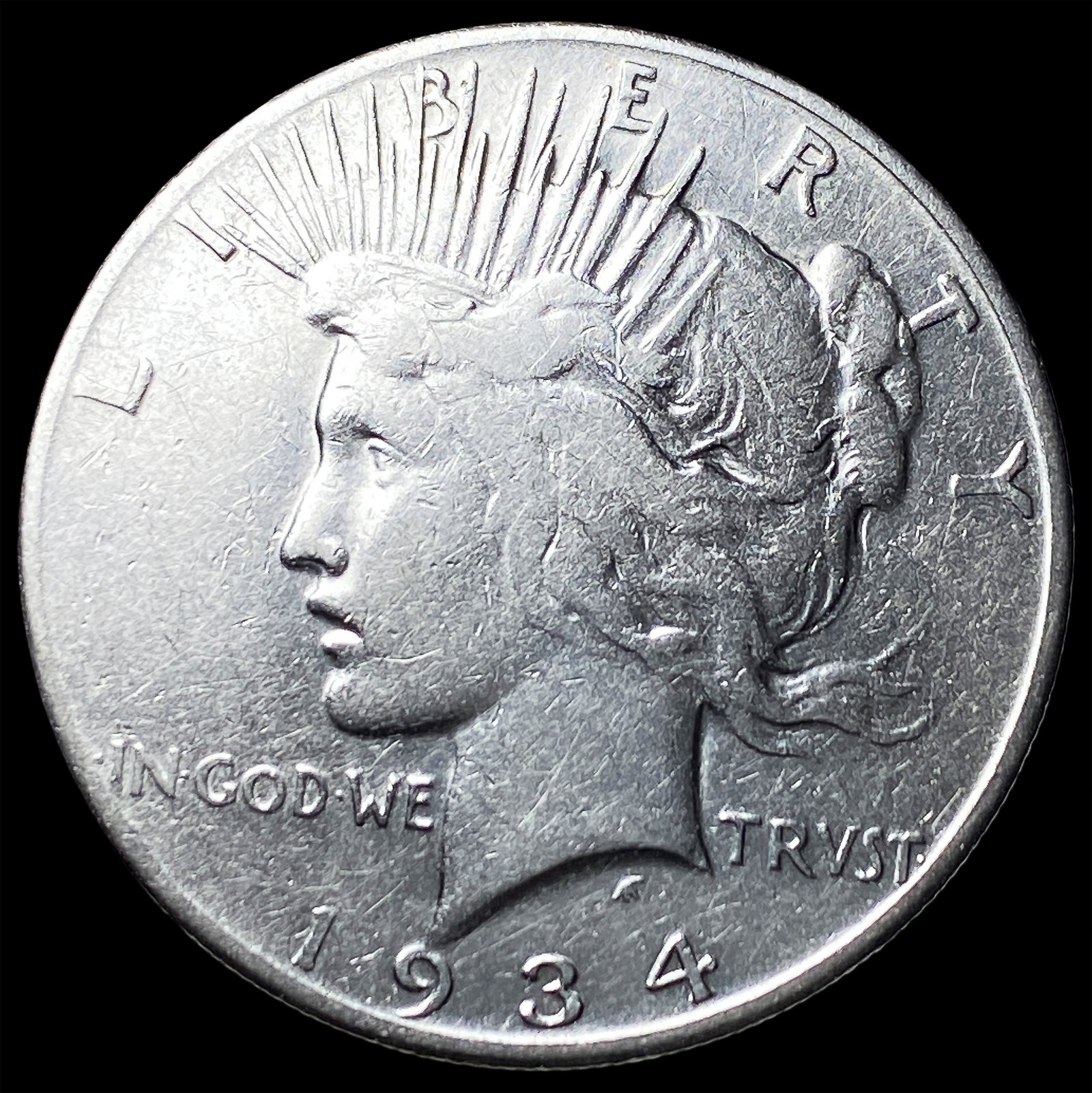 1934 Peace Silver Dollar LIGHTLY CIRCULATED: 1934 Peace Silver Dollar LIGHTLY CIRCULATED