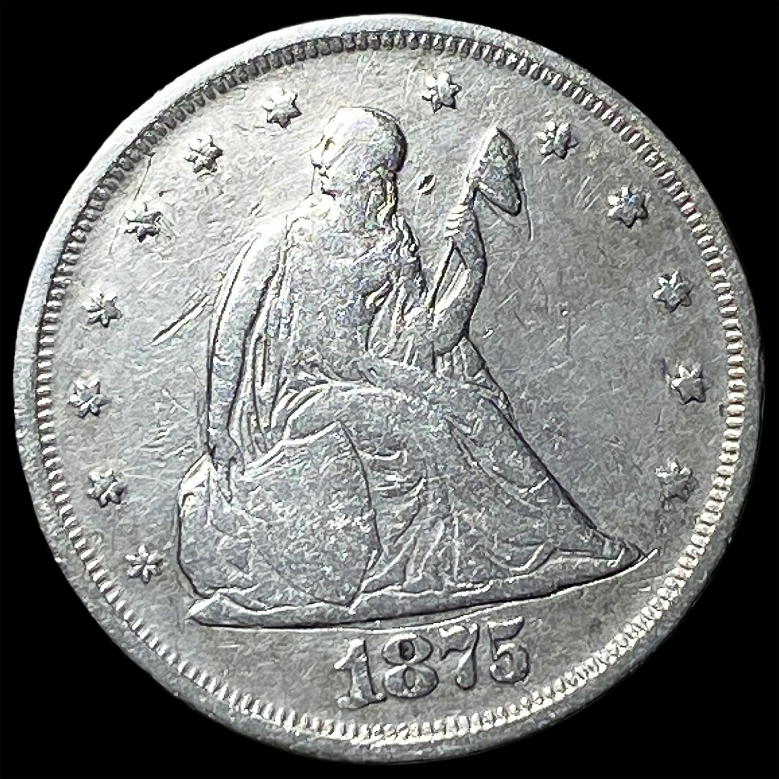 1875 Seated Liberty Twenty Cents ABOUT UNCIRCULATED (1 of 2)