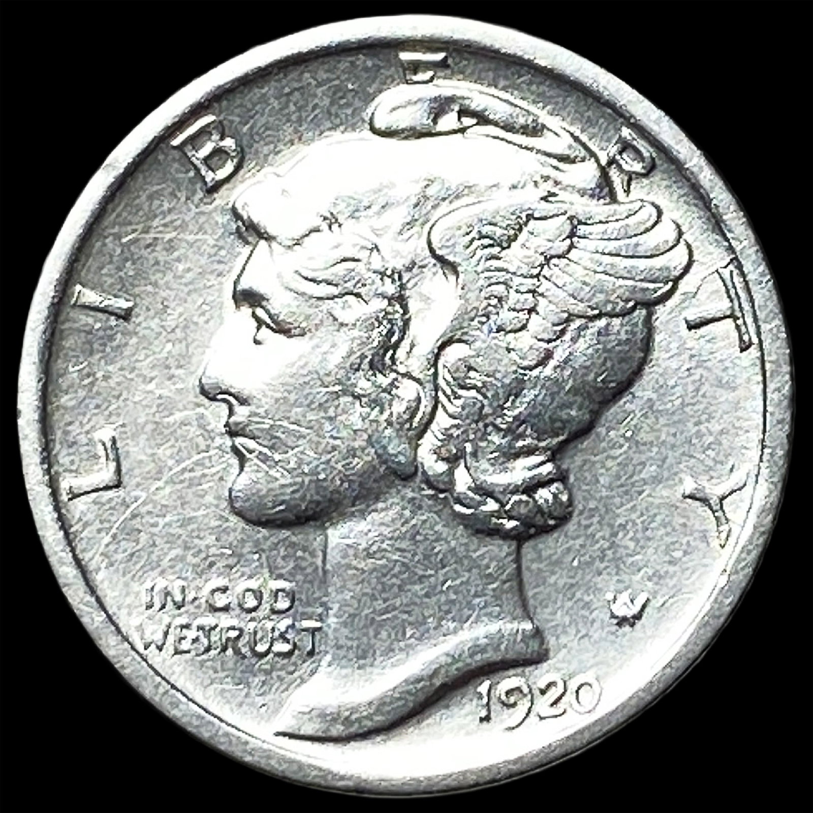 1920-D Silver Mercury Dime CLOSELY UNCIRCULATED (1 of 2)