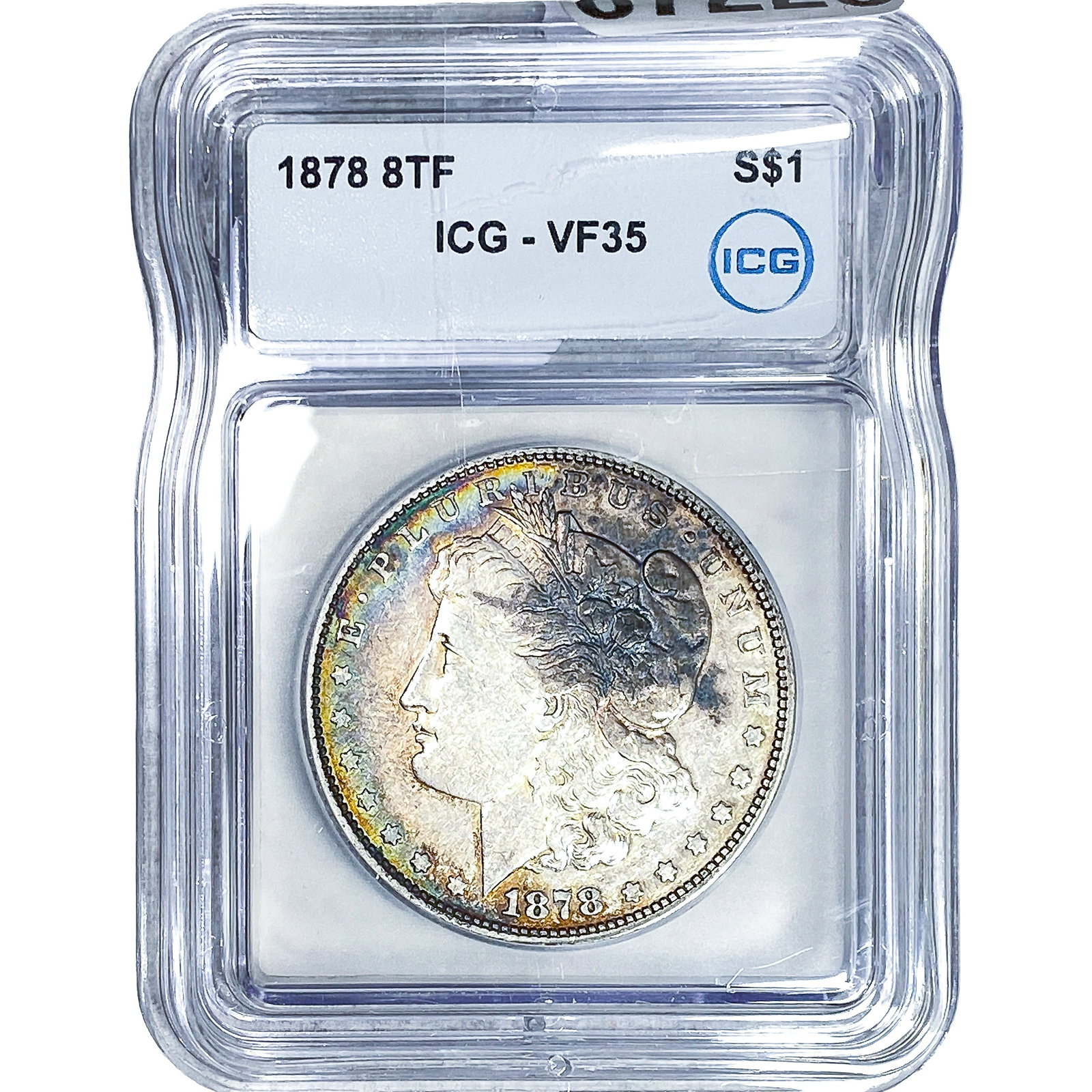 1878 8TF Morgan Silver Dollar ICG VF35: 1878 8TF Morgan Silver Dollar ICG VF35