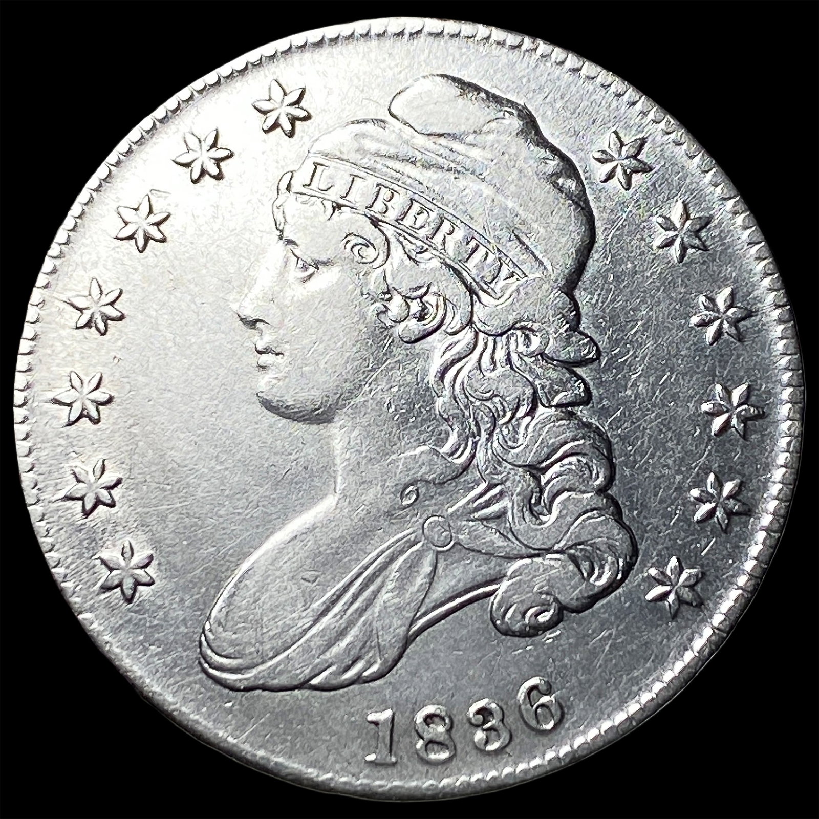1836 Silver Capped Bust Half Dollar CLOSELY UNCIRCULATED (1 of 2)