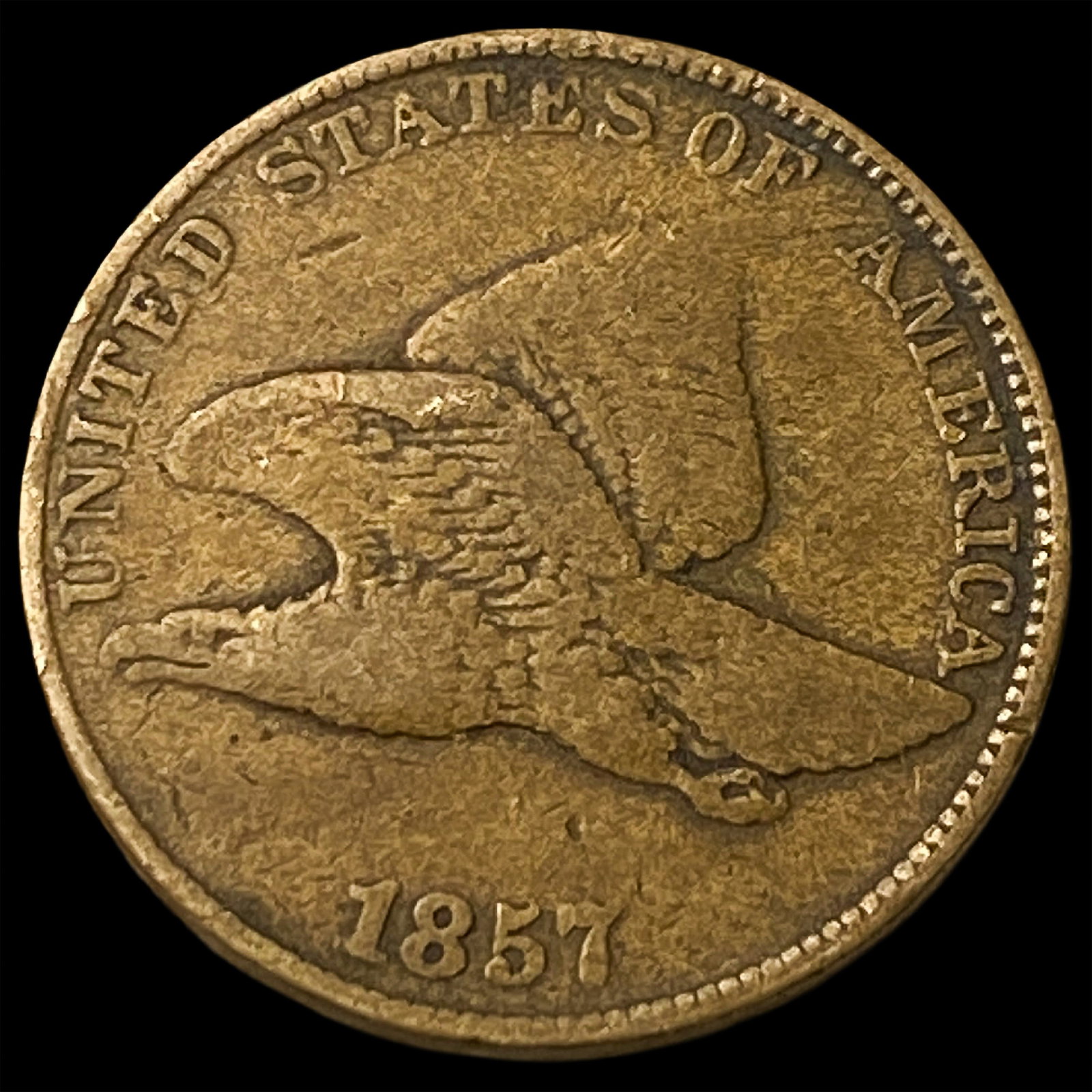 1857 Flying Eagle Cent ABOUT UNCIRCULATED (1 of 2)