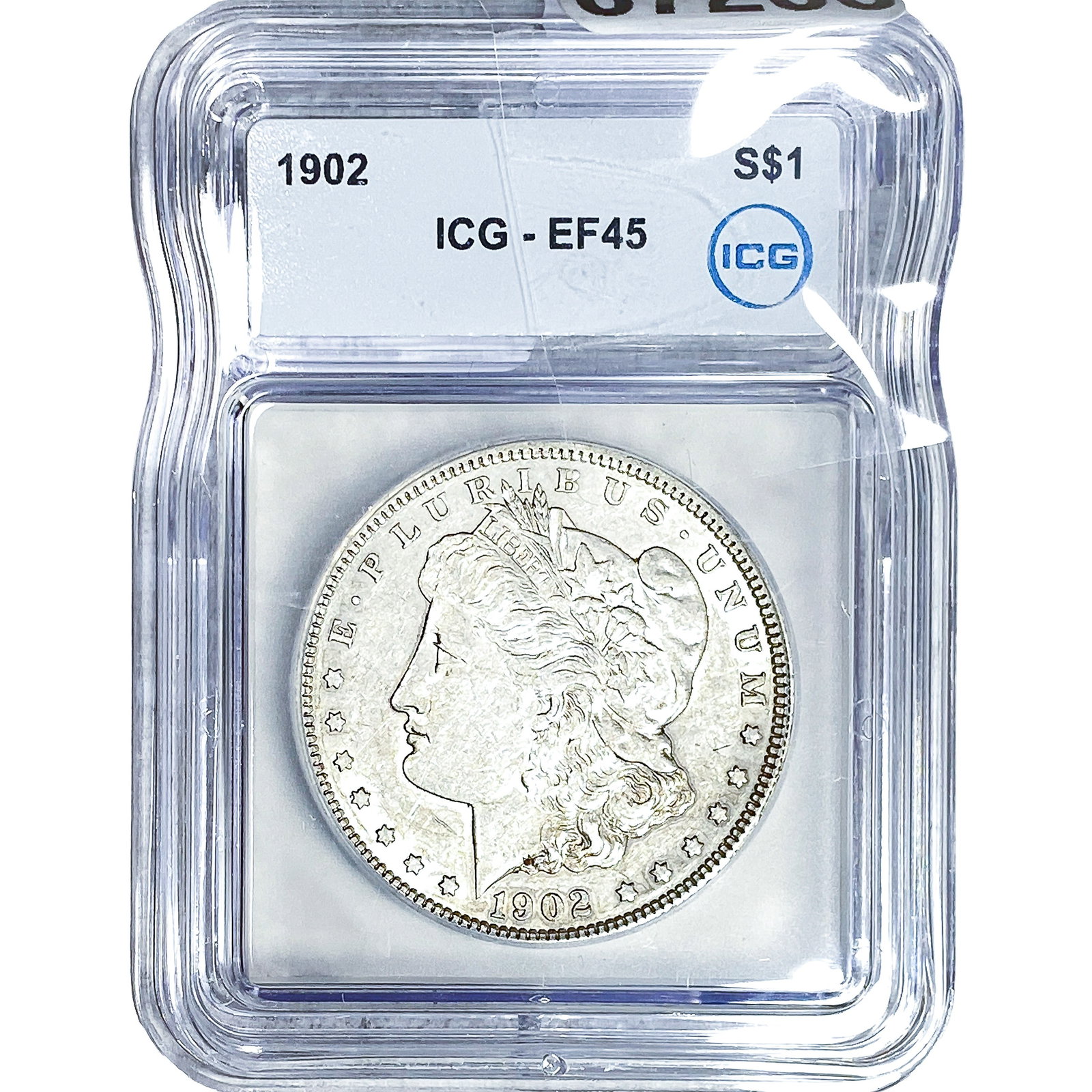 1902 Morgan Silver Dollar ICG EF45: 1902 Morgan Silver Dollar ICG EF45