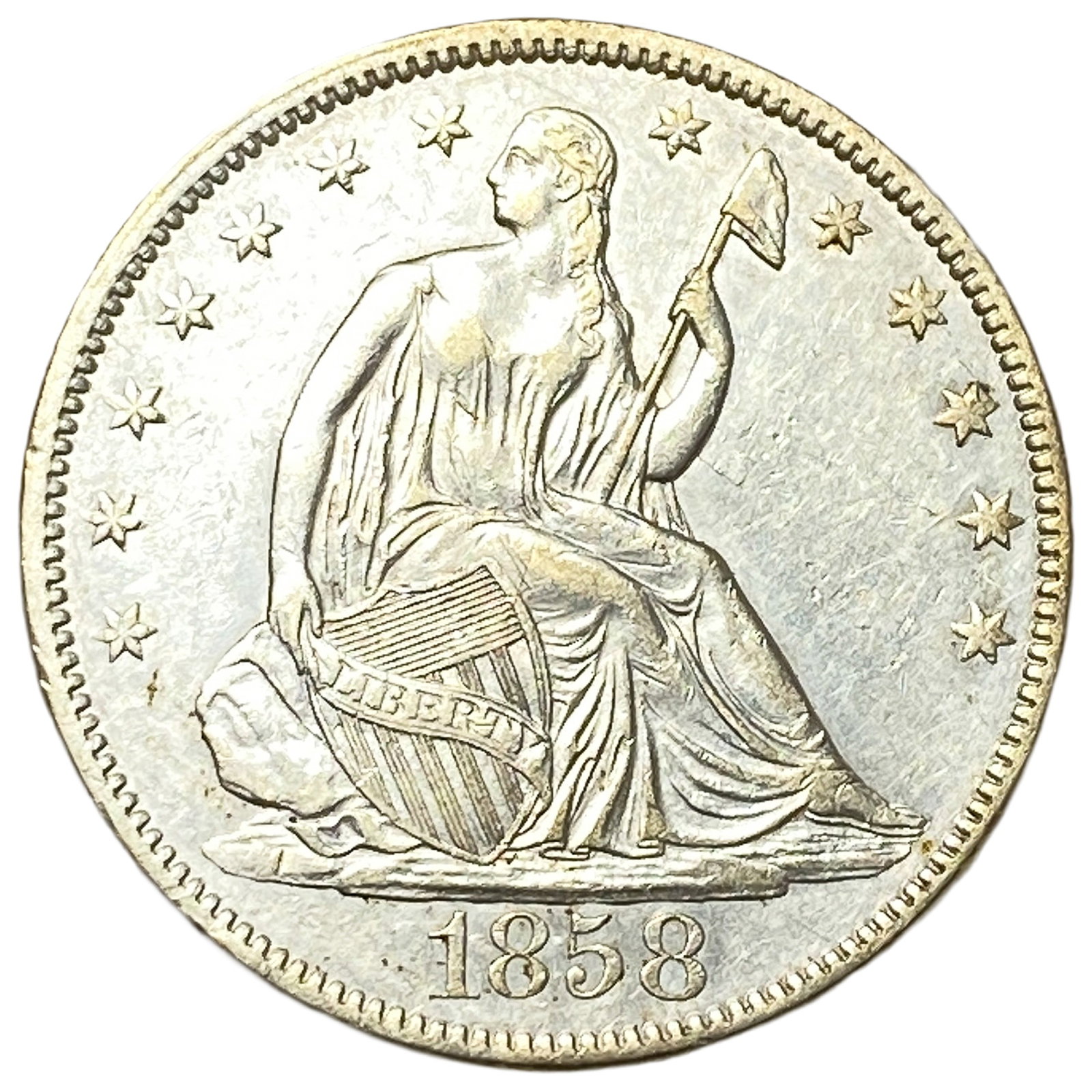 1858 Seated Liberty Half Dollar (1 of 2)