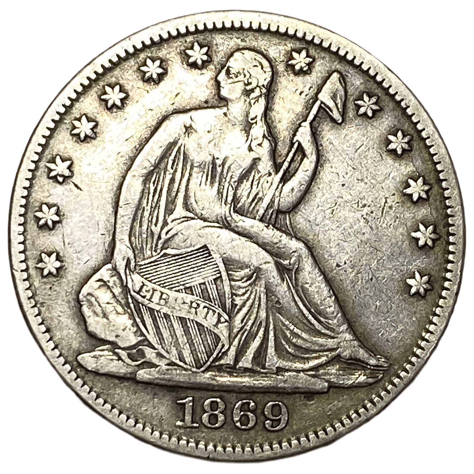 1869 Seated Liberty Half Dollar (1 of 2)