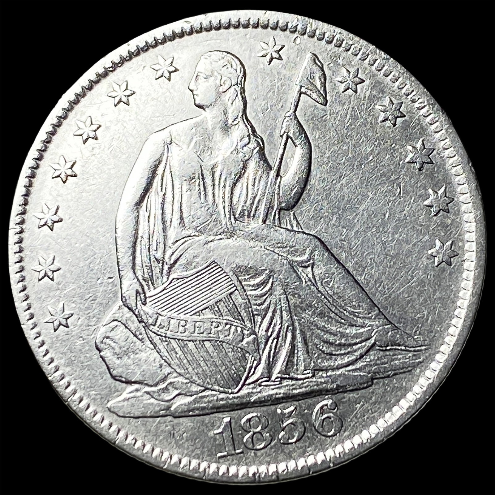 1836-O Silver Half Dollar CLOSELY UNCIRCULATED (1 of 2)