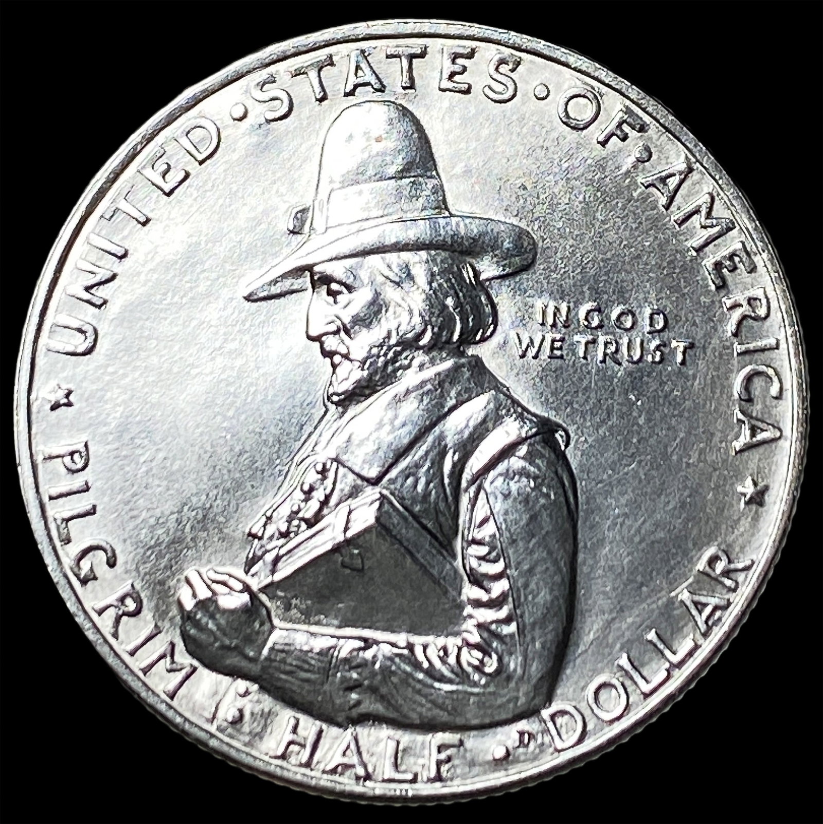 1920 Silver Pilgrim Half Dollar CLOSELY UNCIRCULATED (1 of 2)