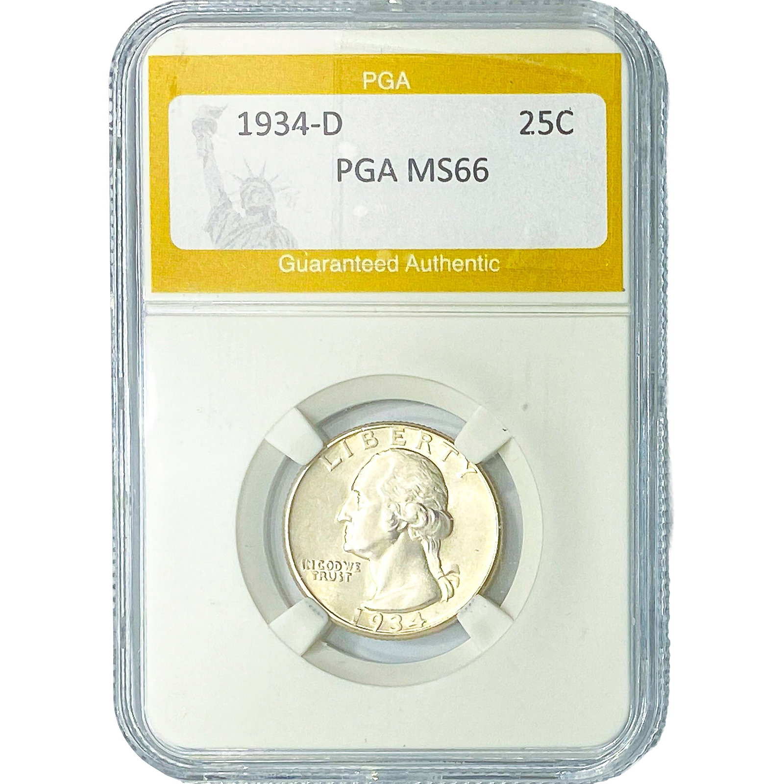 1934-D Washington Silver Quarter PGA MS66 (1 of 2)