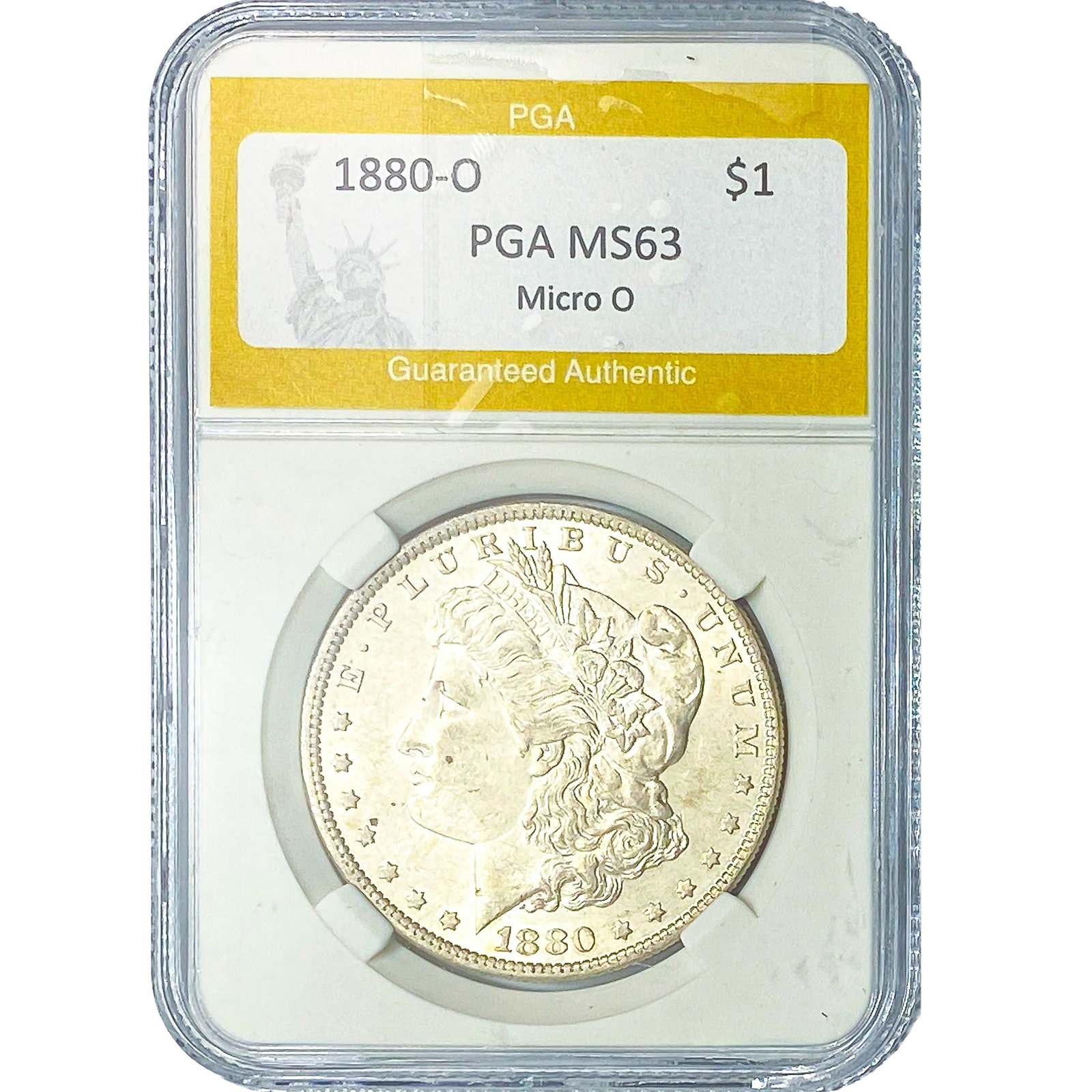 1880-O Morgan Silver Dollar PGA MS63 Micro O (1 of 2)