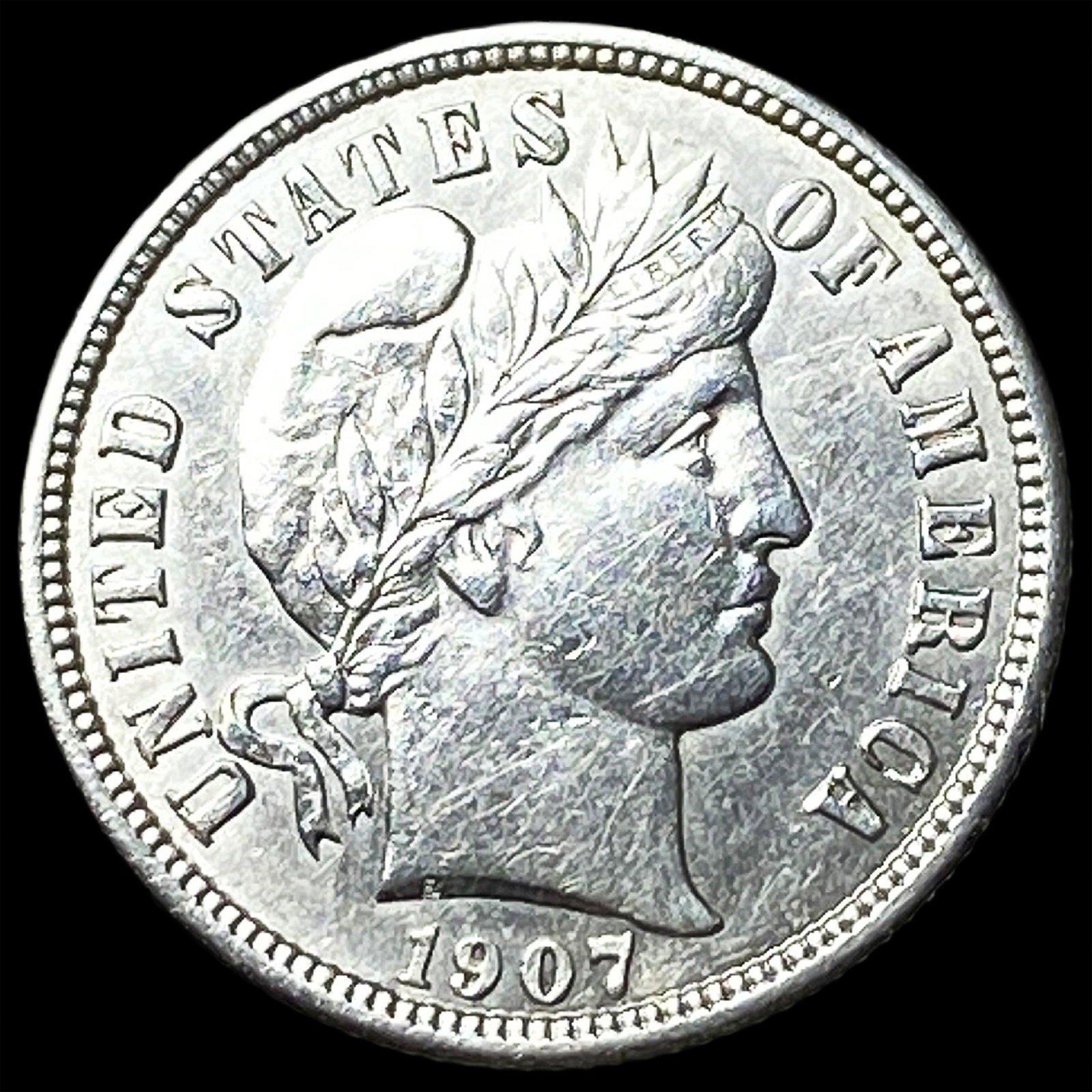 1907-S Silver Barber Dime UNCIRCULATED (1 of 2)
