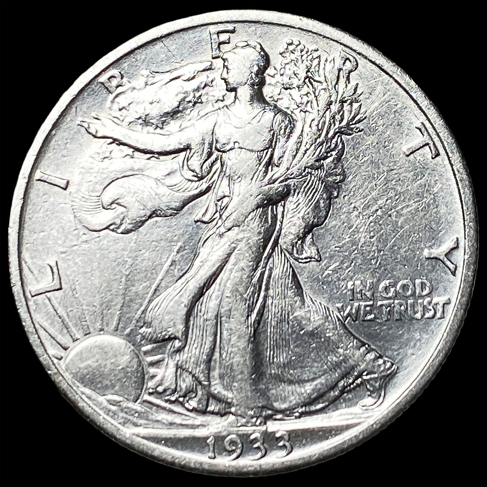 1933-S Silver Half Dollar (Walking Liberty) NEARLY UNCIRCULATED (1 of 2)