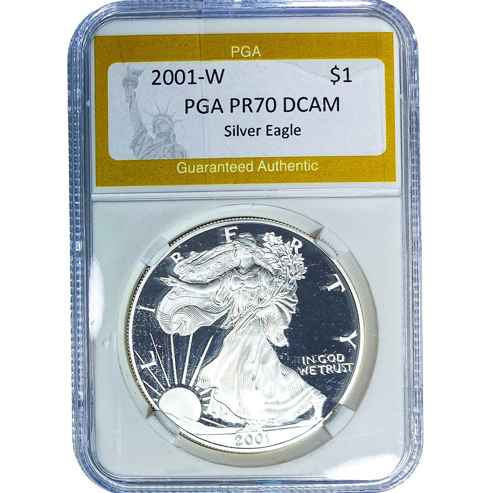 2001-W Silver Eagle PGA PR70 DCAM (1 of 2)