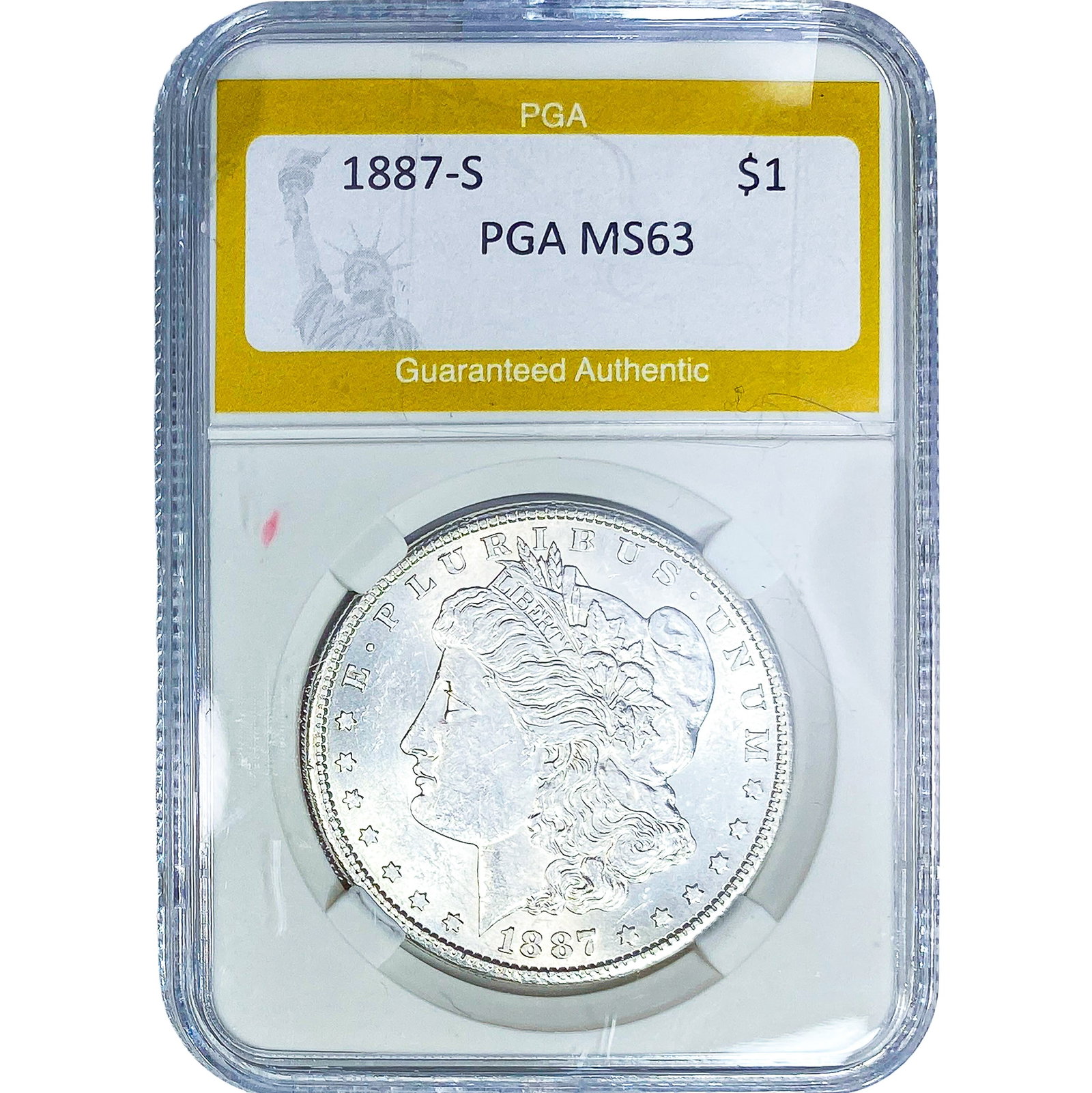 1887-S Morgan Silver Dollar PGA MS63 (1 of 2)
