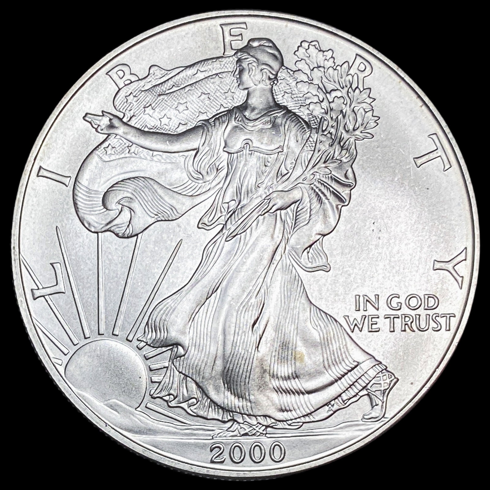 2000 1 oz Silver American Eagle $1 GEM BU (1 of 2)
