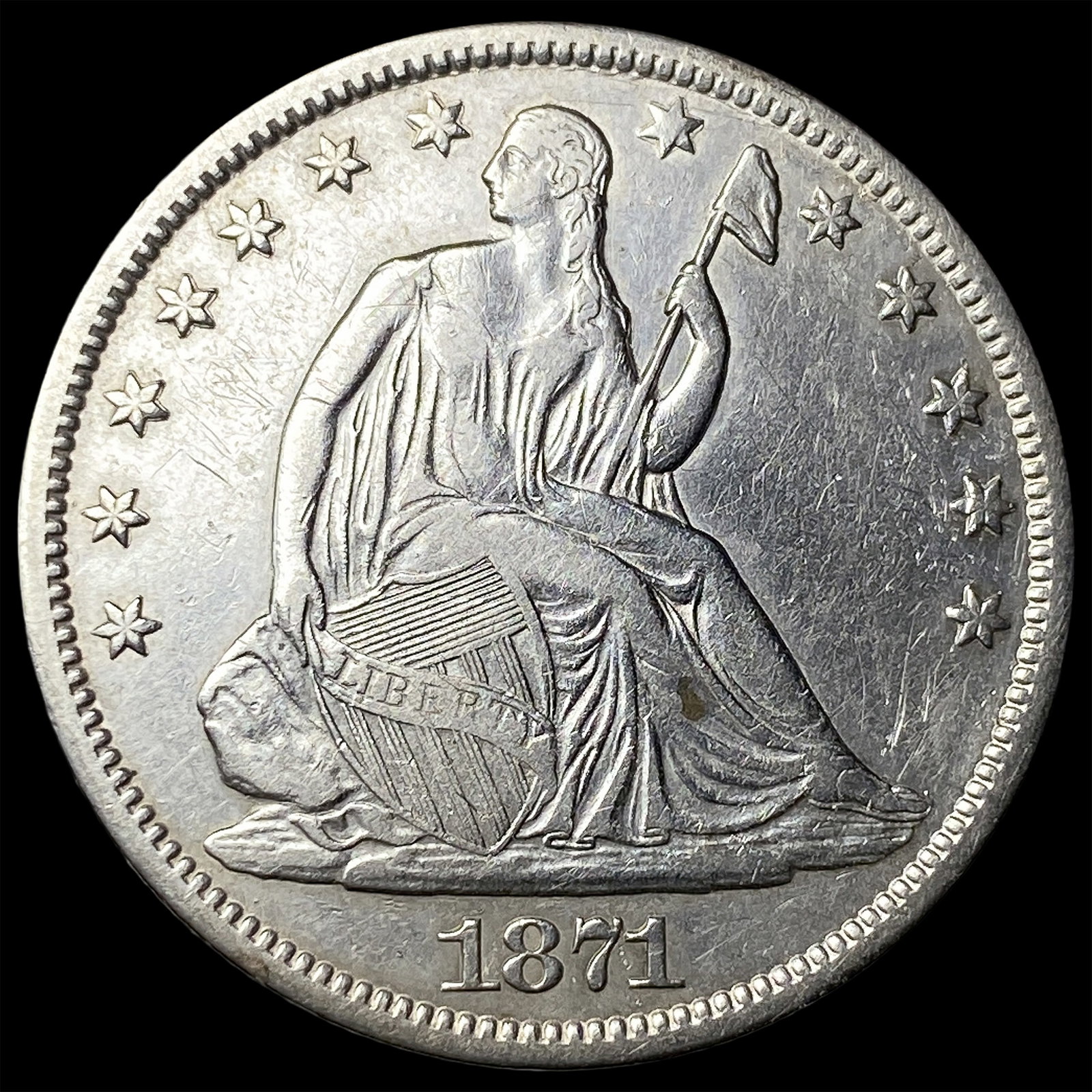 1871-S Seated Liberty Half Dollar CLOSELY UNCIRCULATED (1 of 2)