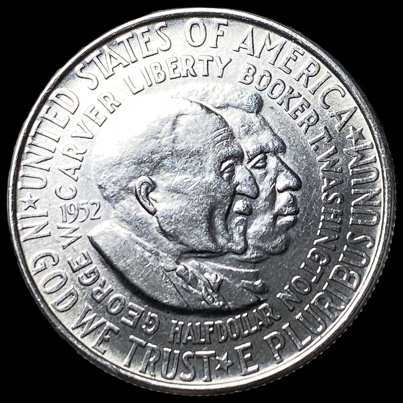 1952 Silver Half Dollar Booker T. Washington-Carver UNCIRCULATED: 1952 Silver Half Dollar Booker T. Washington-Carver UNCIRCULATED