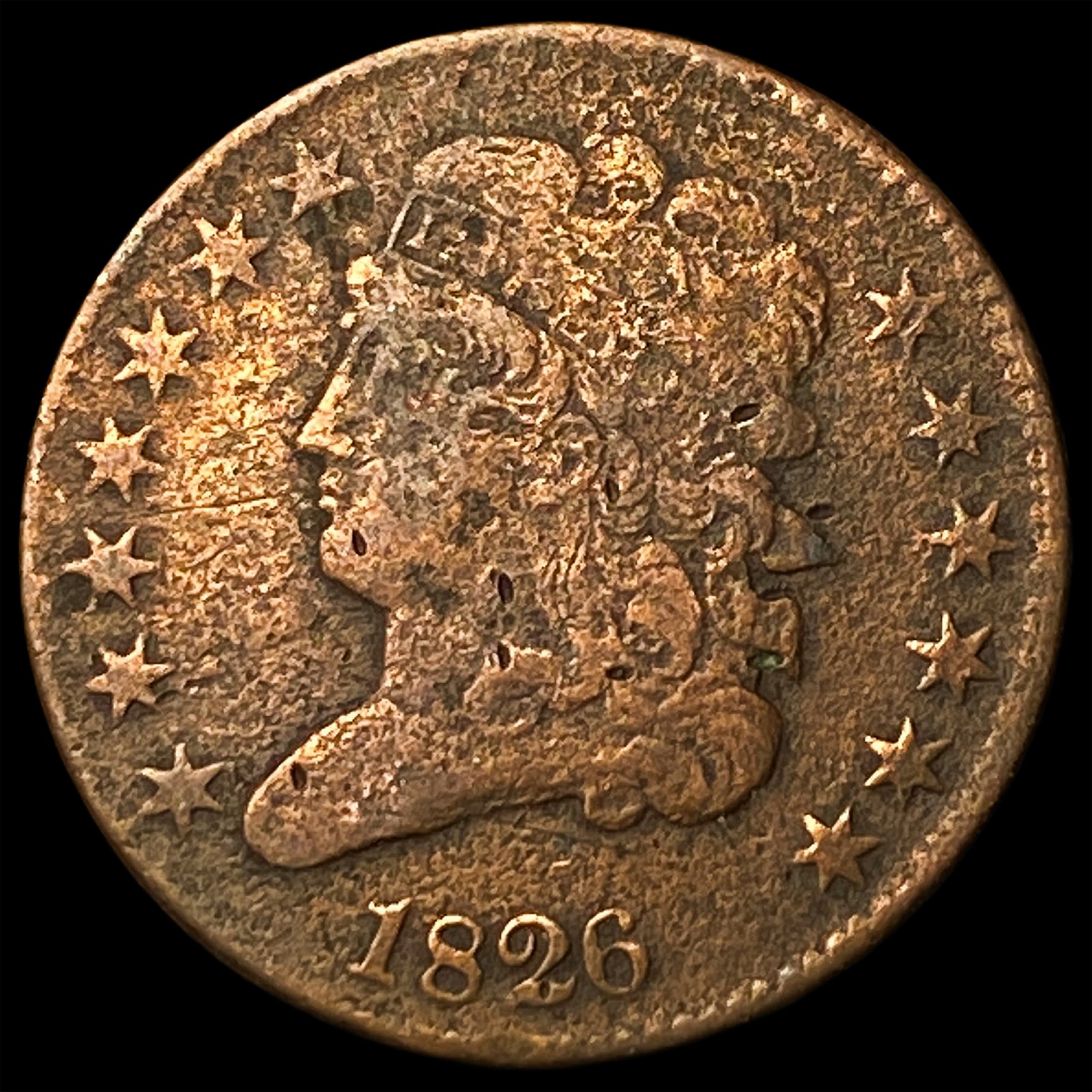 1826 Copper Half Cent LIGHTLY CIRCULATED: 1826 Copper Half Cent LIGHTLY CIRCULATED