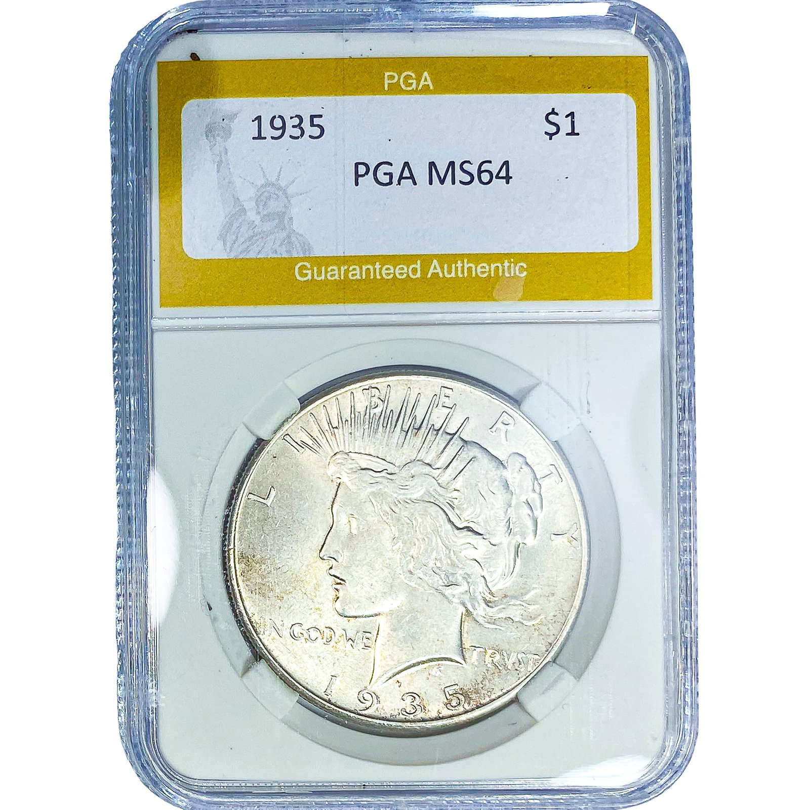 1935 Silver Peace Dollar PGA MS64: 1935 Silver Peace Dollar PGA MS64