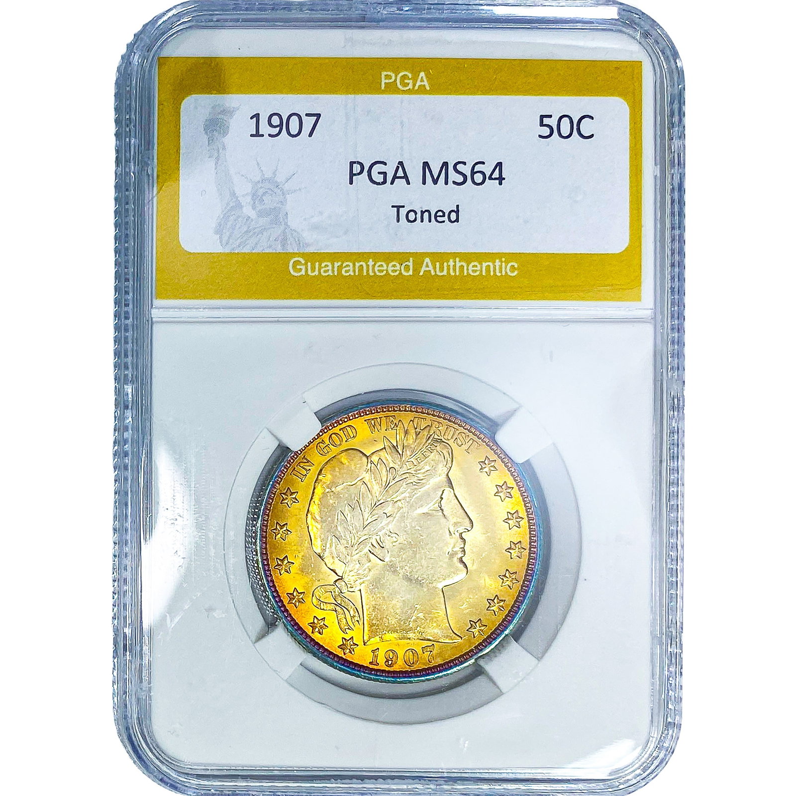 1907 Barber Half Dollar PGA MS64 Toned (1 of 2)