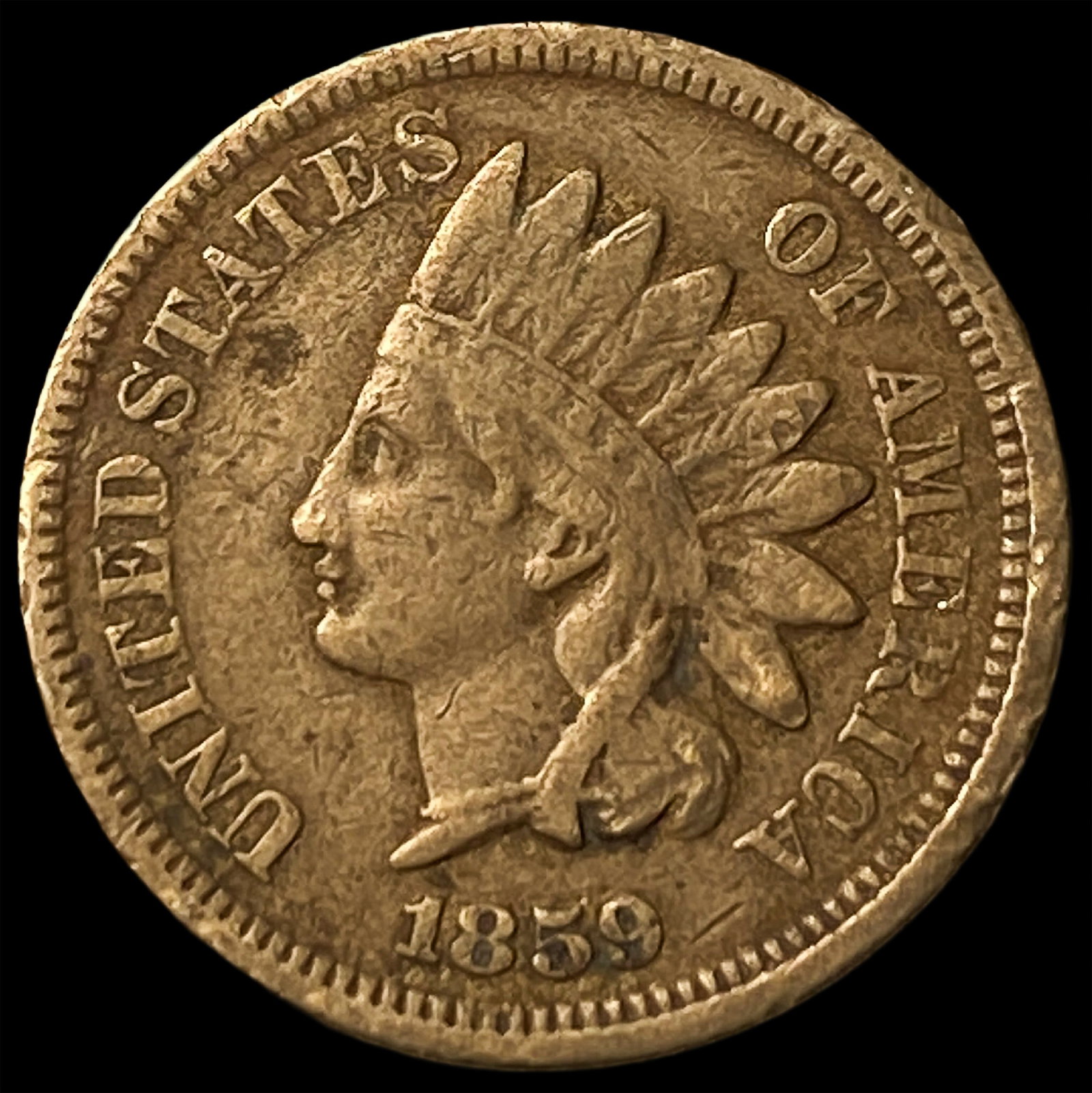 1859 Copper-Nickel Indian Head Cent NEARLY UNCIRCULATED: 1859 Copper-Nickel Indian Head Cent NEARLY UNCIRCULATED
