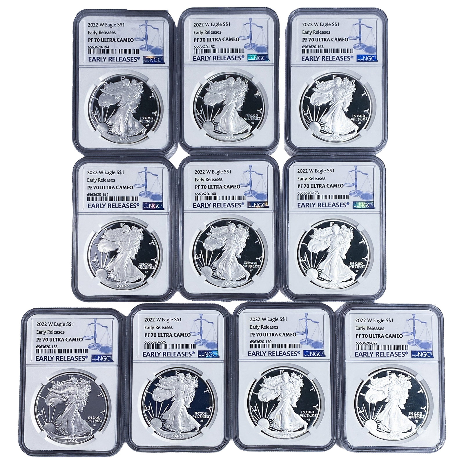 [10 Coins] 2022-W Silver Eagle NGC PF70 Ultra Cameo (1 of 2)